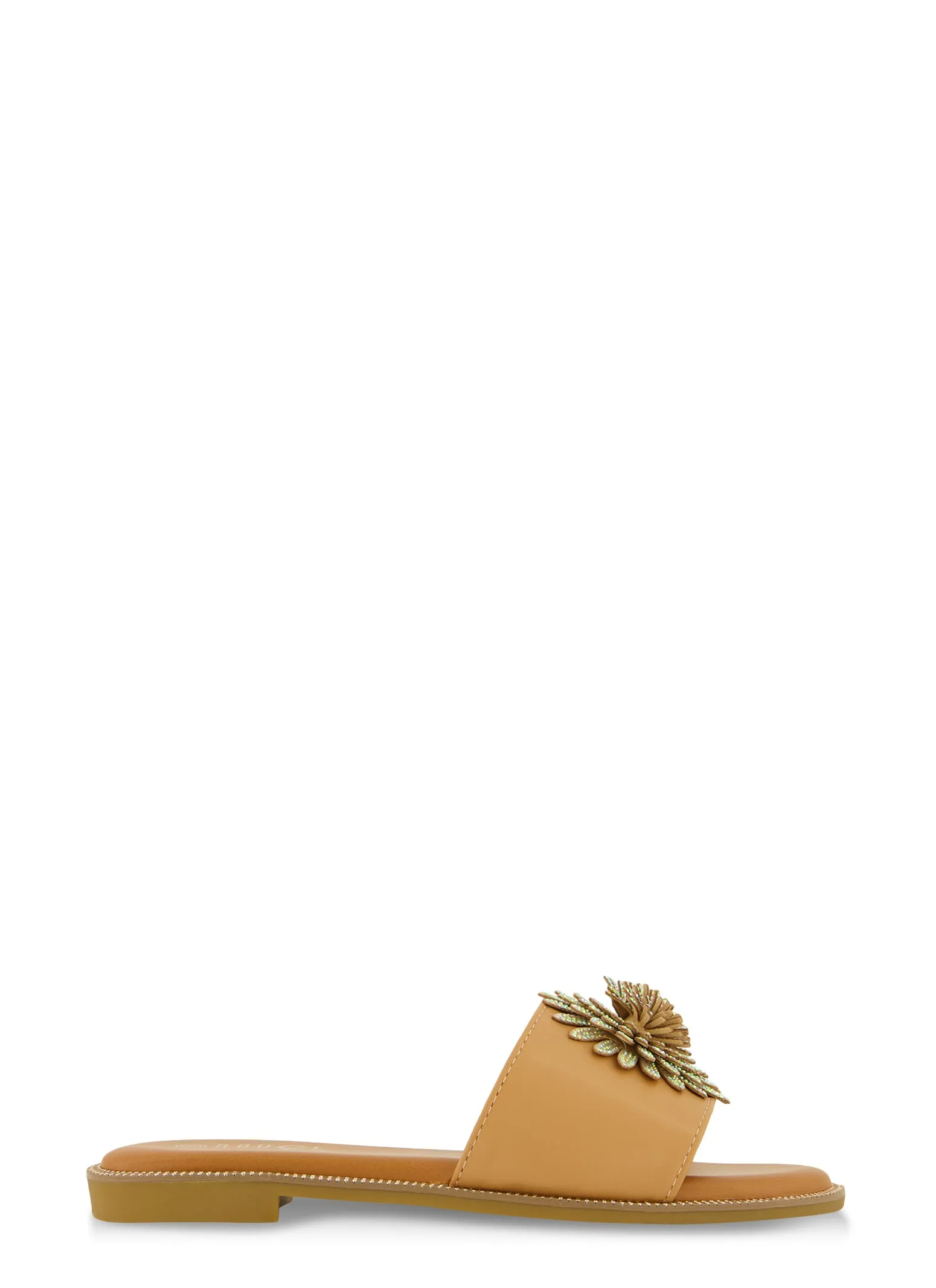 Rhinestone Studded 3D Floral Band Slide Sandals sold by Rainbow product image thumbnail 2