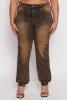 Plus Size Denim Carpenter Cargo Joggers sold by Rainbow
