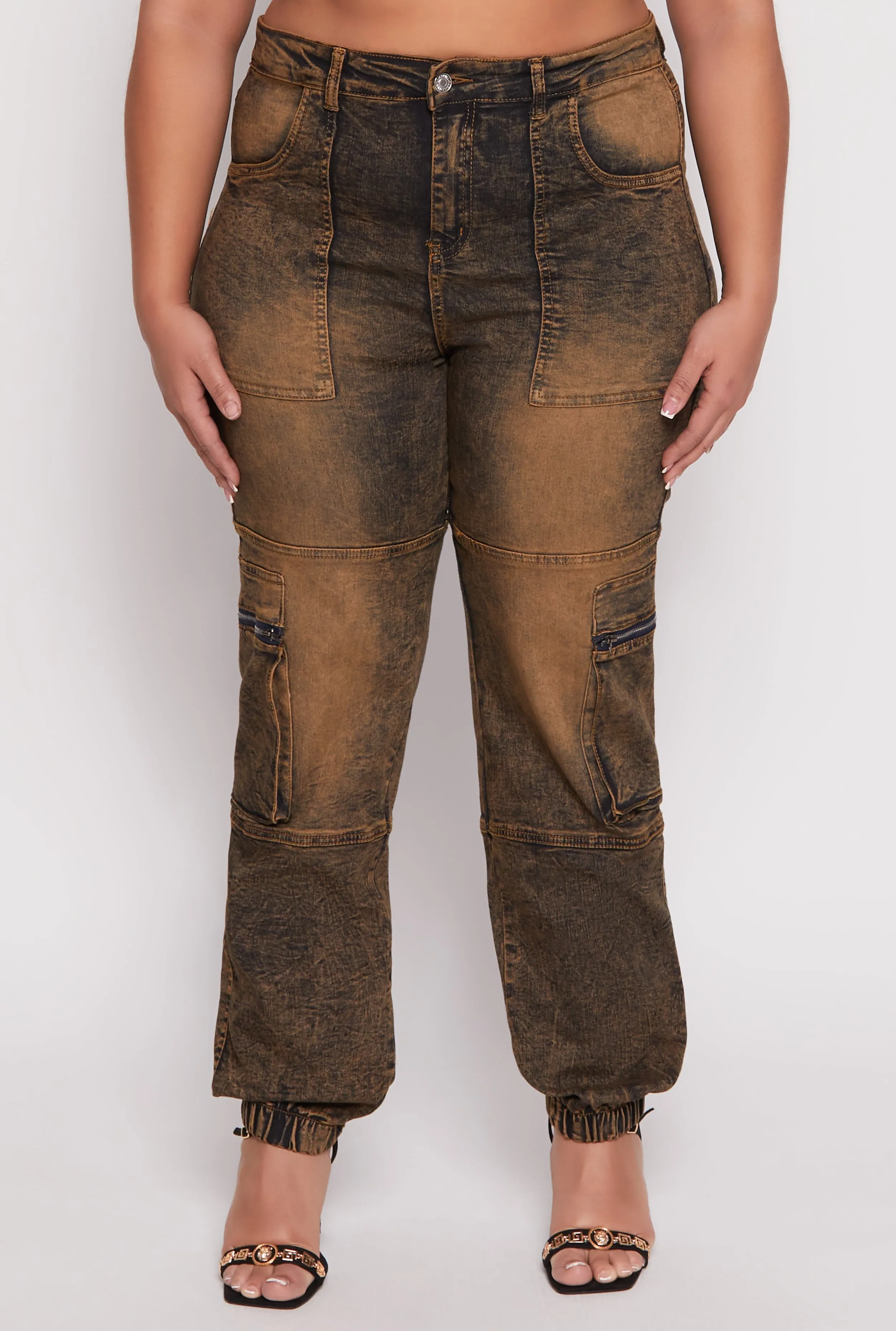 Plus Size Denim Carpenter Cargo Joggers sold by Rainbow product image thumbnail 3