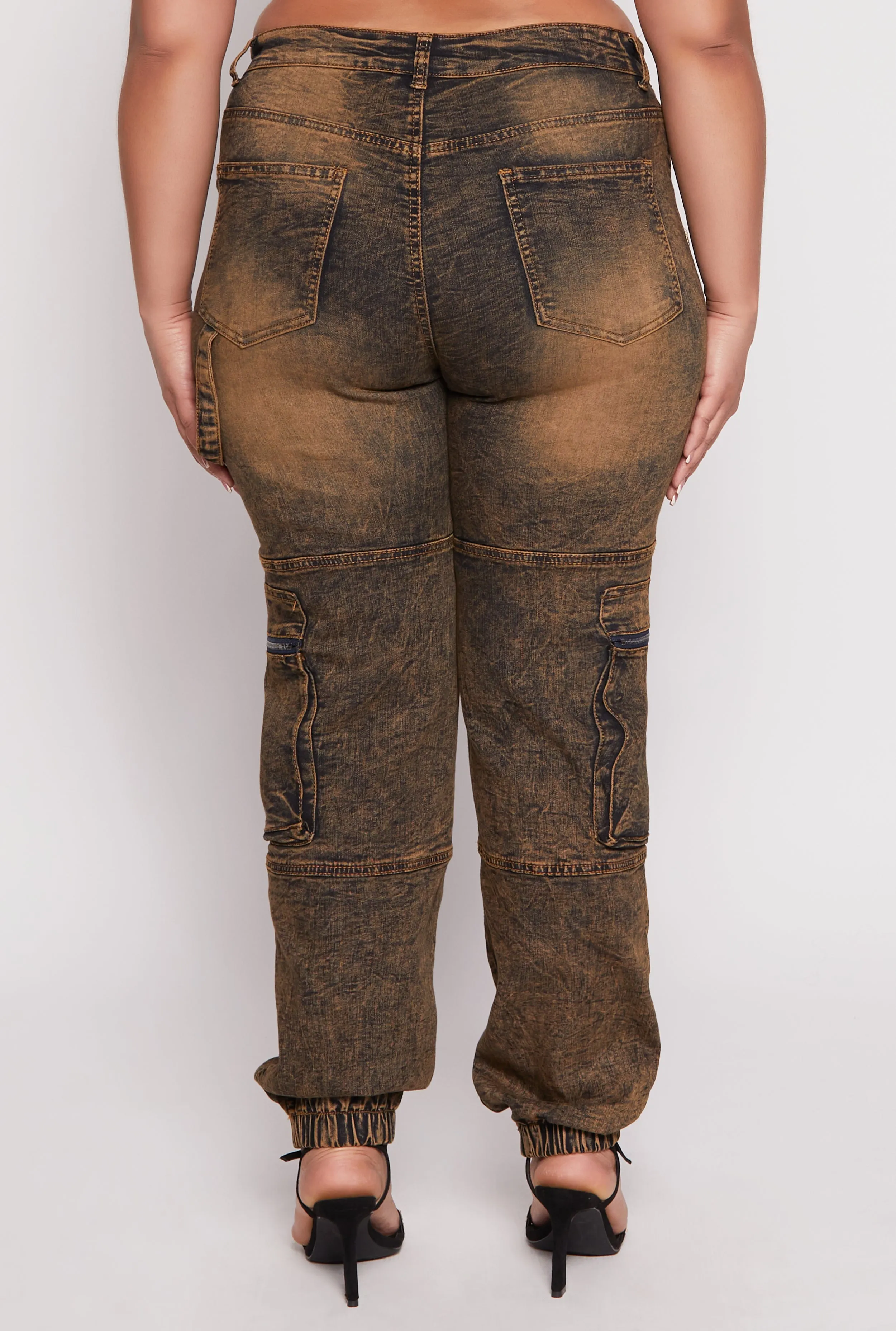 Plus Size Denim Carpenter Cargo Joggers sold by Rainbow product image thumbnail 5