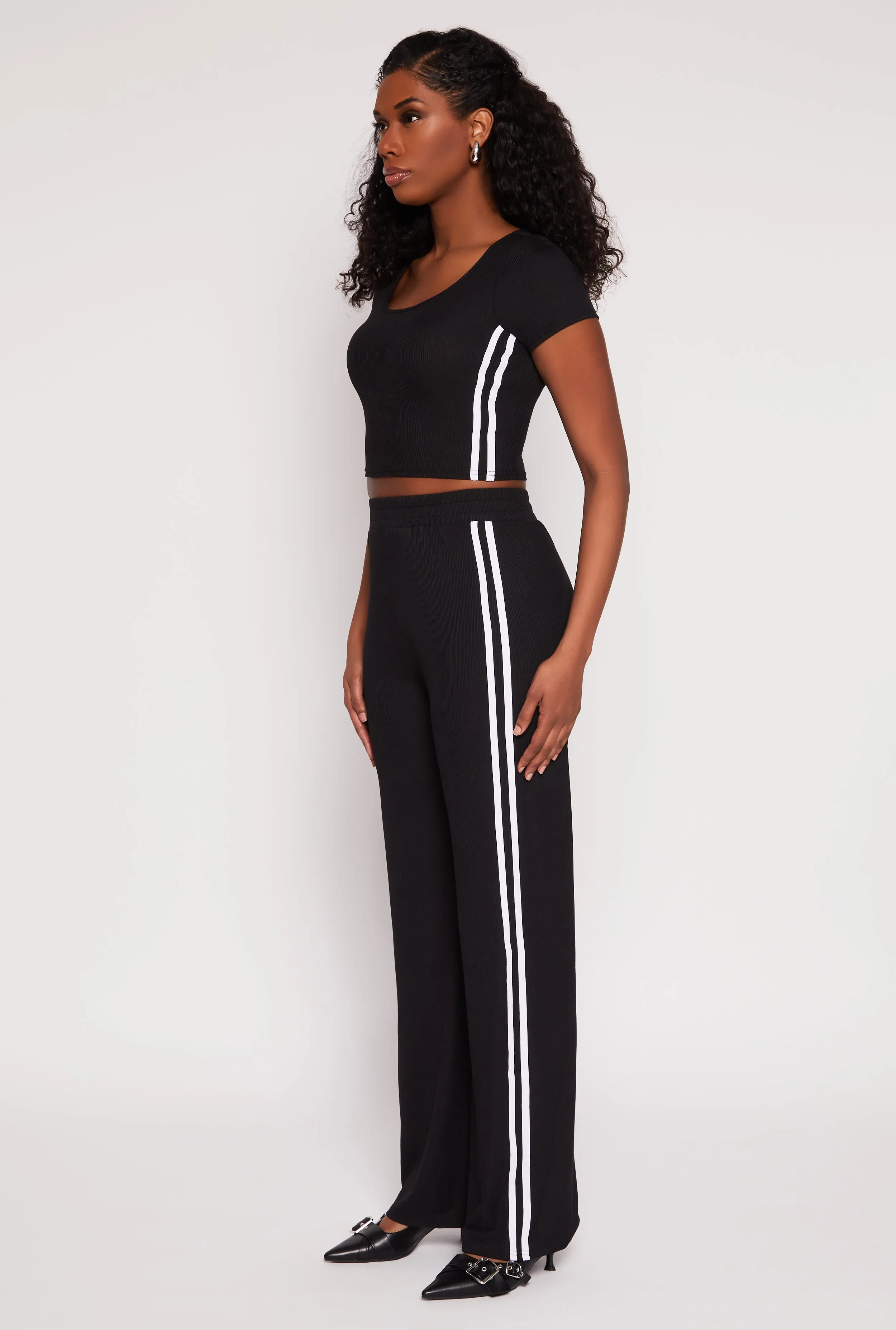 Varsity Stripe Short Sleeve Crop Top sold by Rainbow product image thumbnail 3