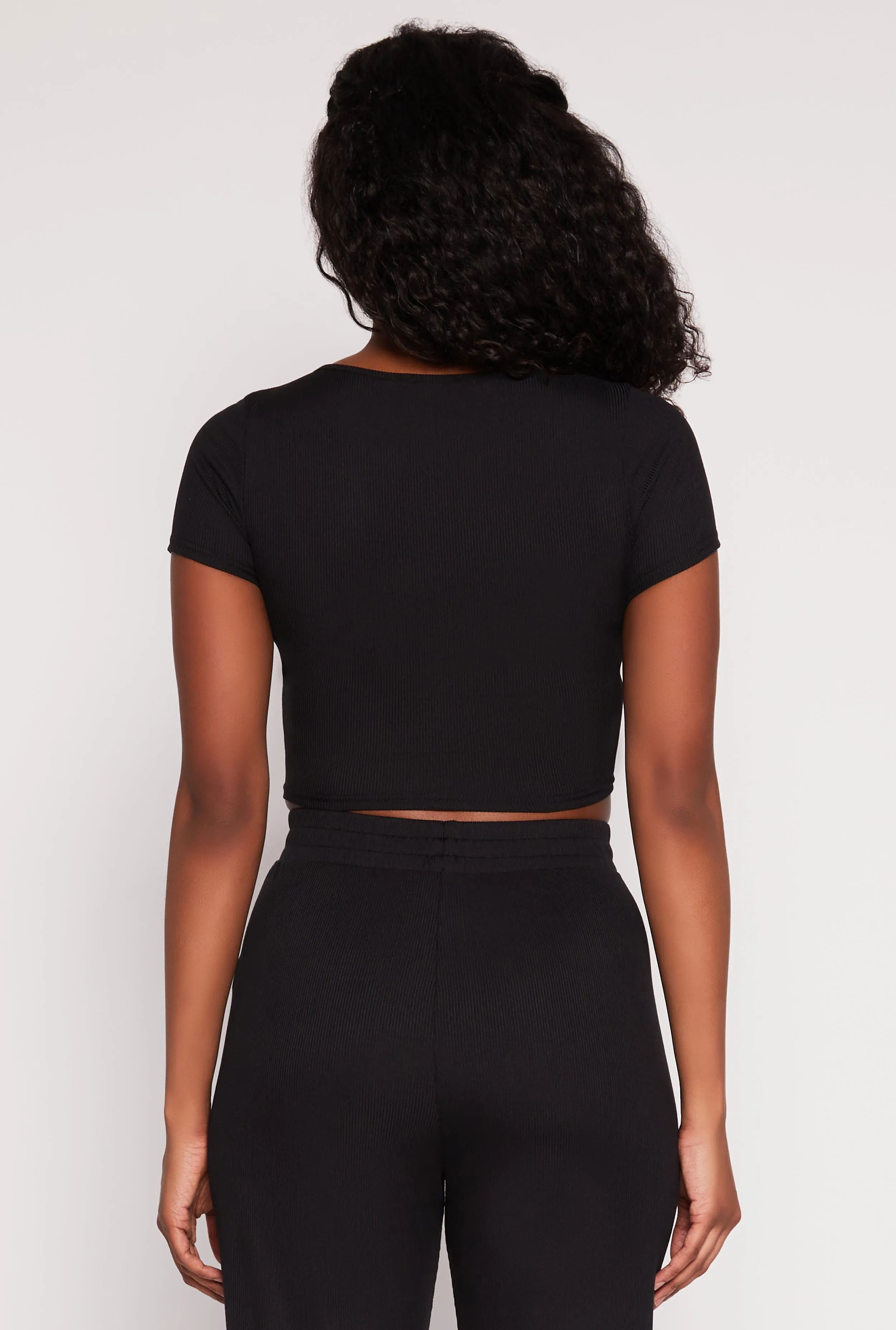 Varsity Stripe Short Sleeve Crop Top sold by Rainbow product image thumbnail 5