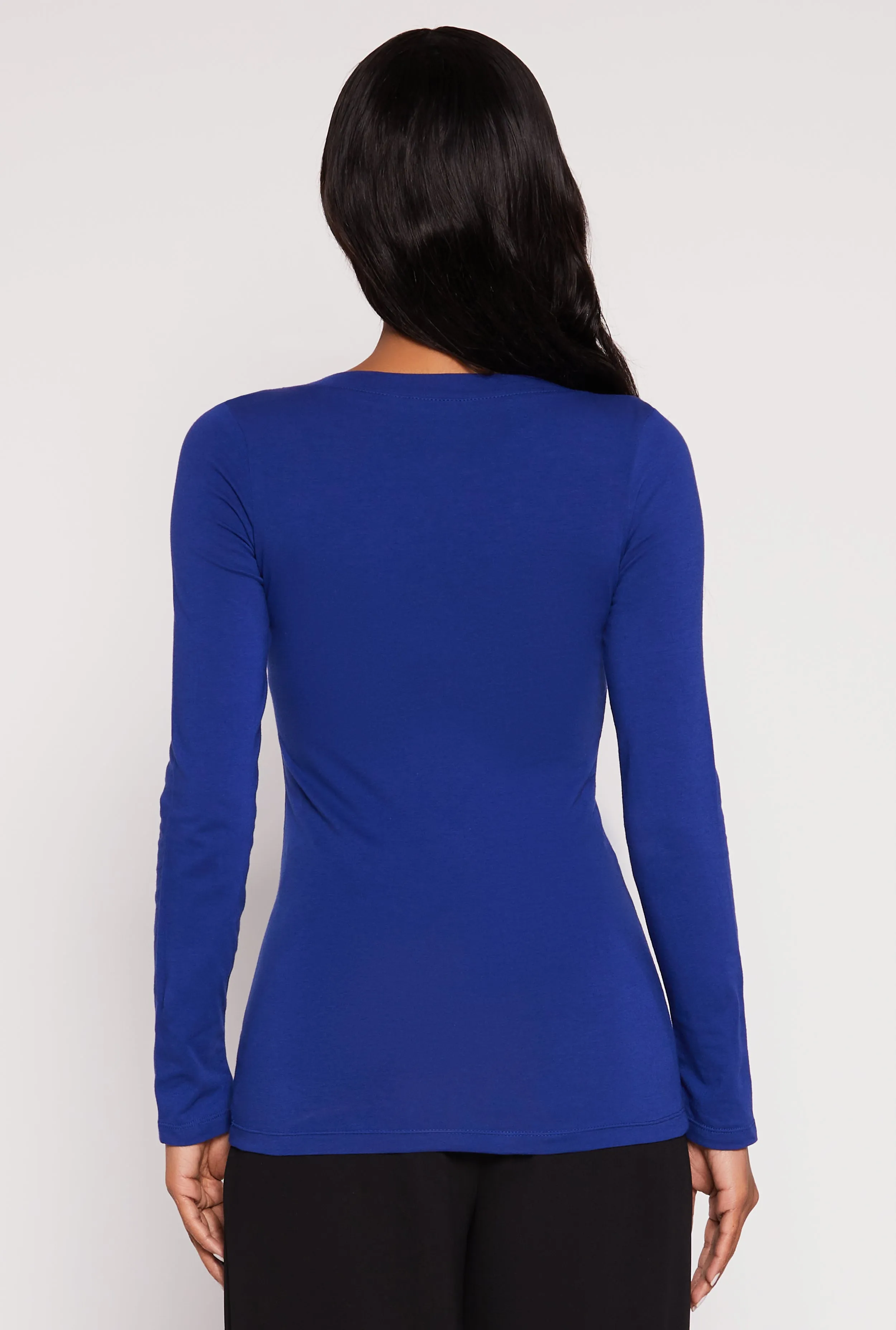 Basic Long Sleeve V Neck Tee sold by Rainbow product image thumbnail 5