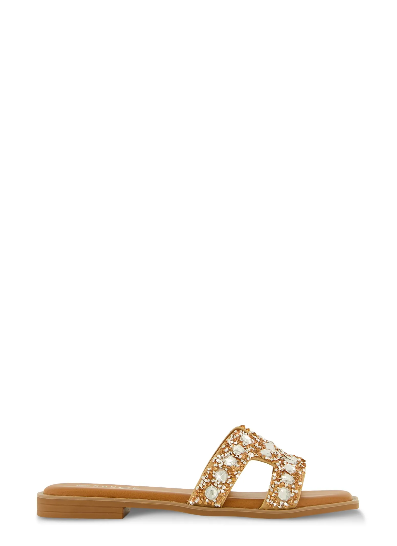 Rhinestone Studded Cut Out Band Slide Sandals sold by Rainbow product image thumbnail 2