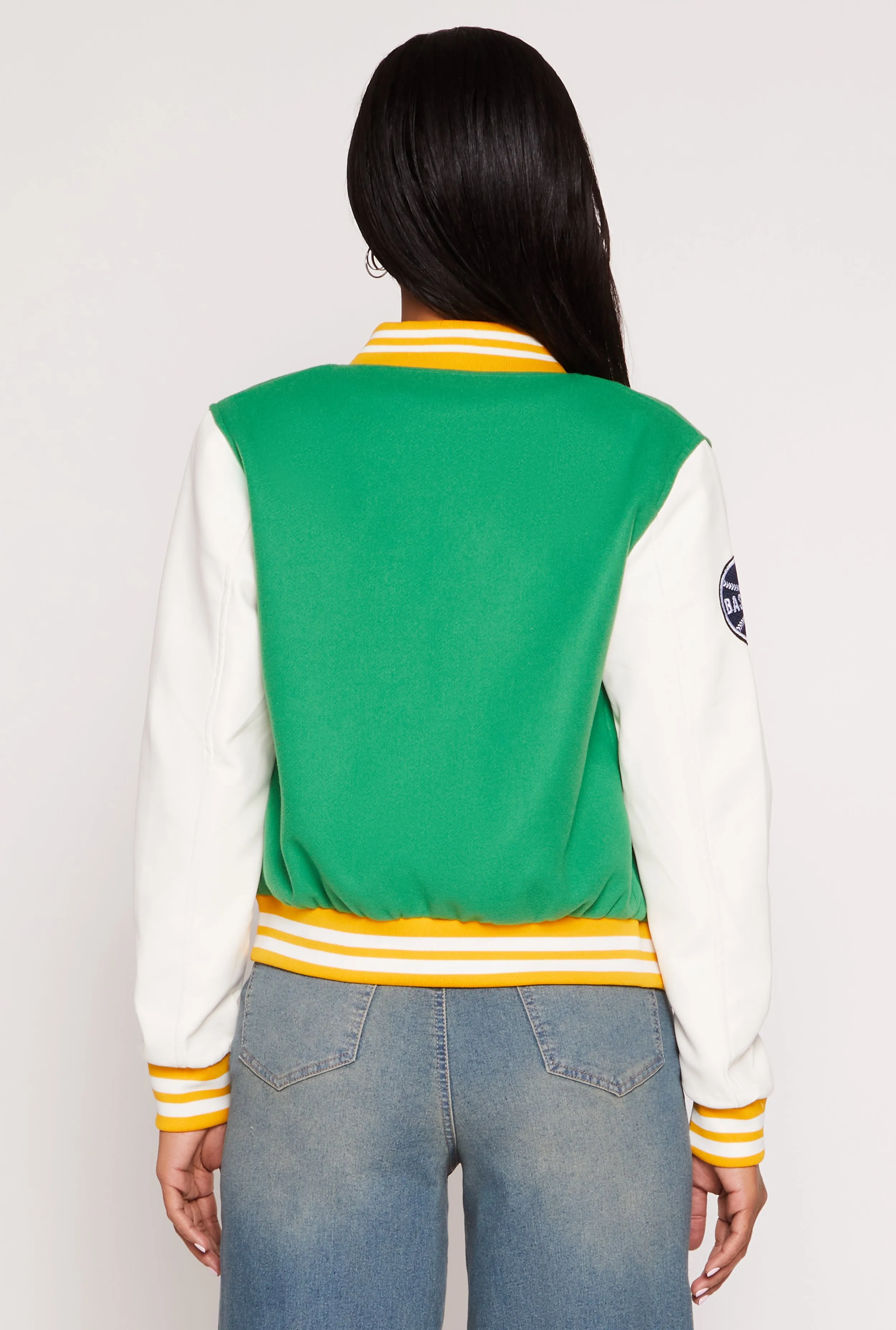 Daisy B Initial Baseball Patch Varsity Jacket sold by Rainbow product image thumbnail 5