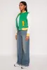 Daisy B Initial Baseball Patch Varsity Jacket sold by Rainbow