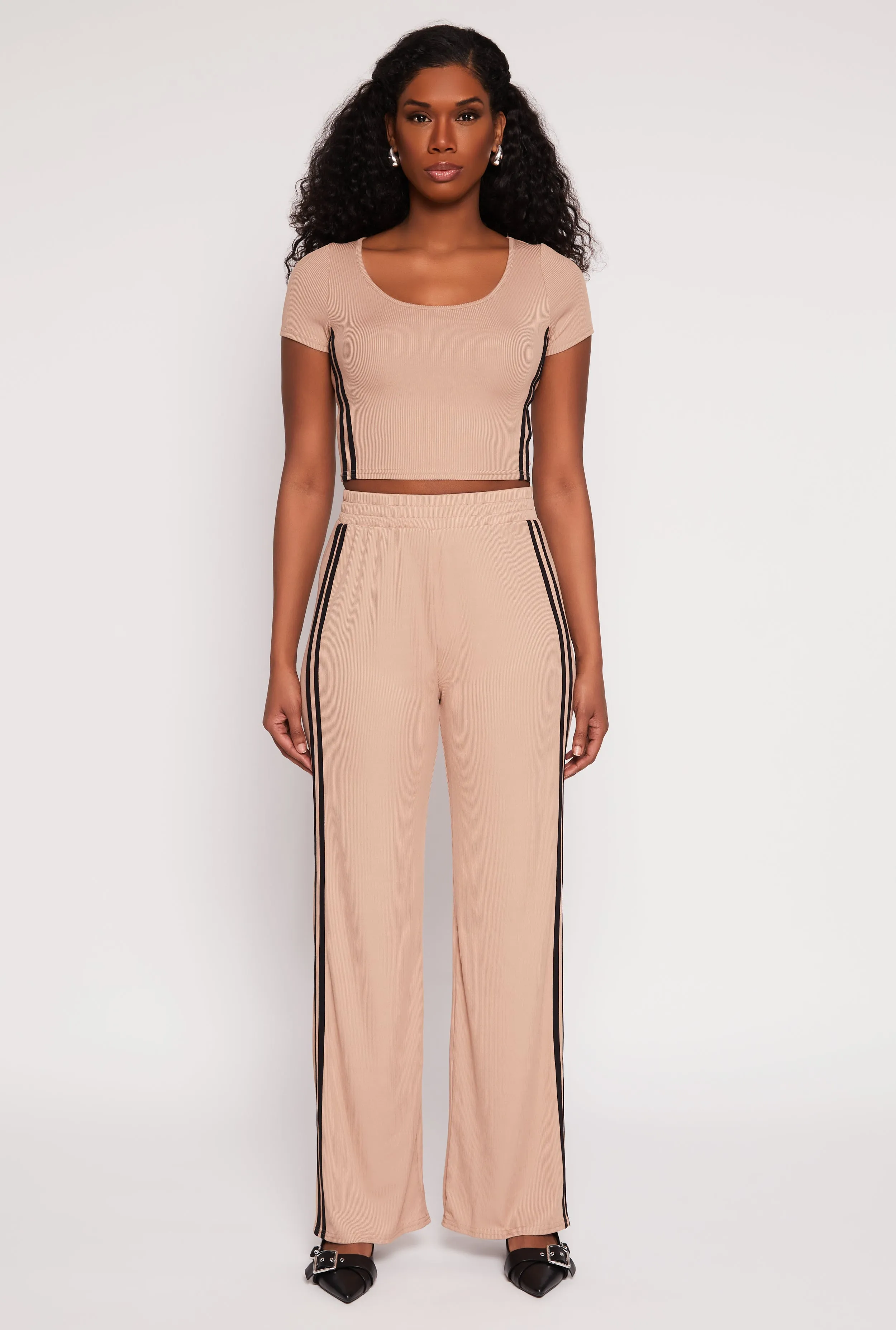 Varsity Stripe Short Sleeve Crop Top sold by Rainbow product image thumbnail 2