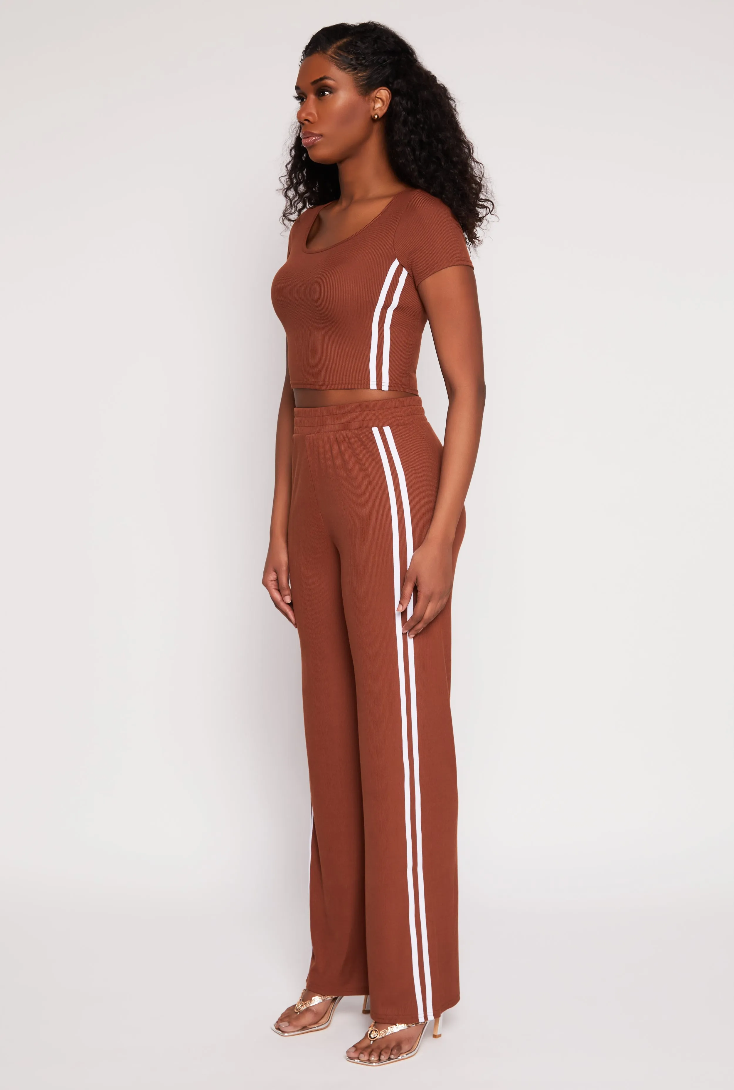 Varsity Stripe Short Sleeve Crop Top sold by Rainbow product image thumbnail 3