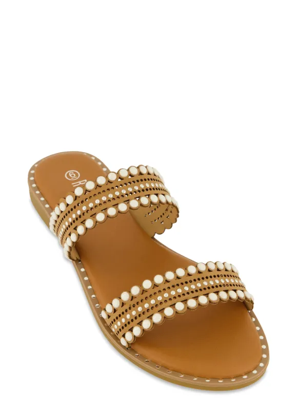 Studded Double Band Slide Sandals sold by Rainbow