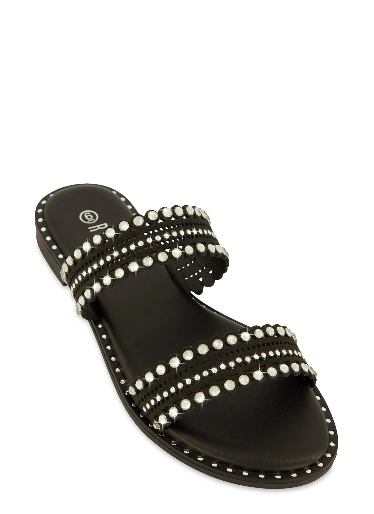 Studded Double Band Slide Sandals sold by Rainbow