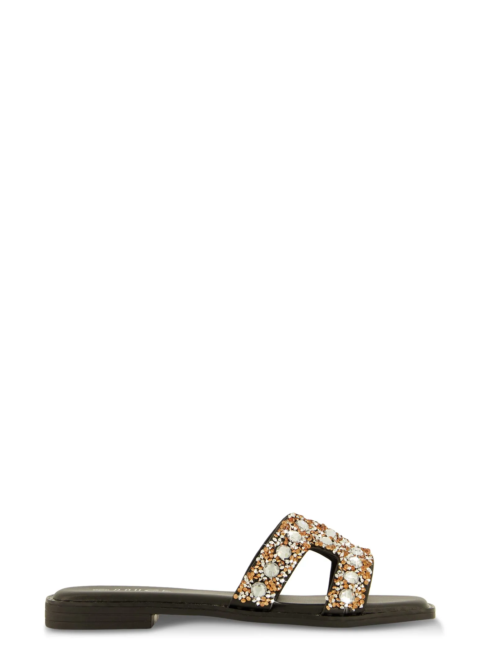 Rhinestone Studded Cut Out Band Slide Sandals sold by Rainbow product image thumbnail 2