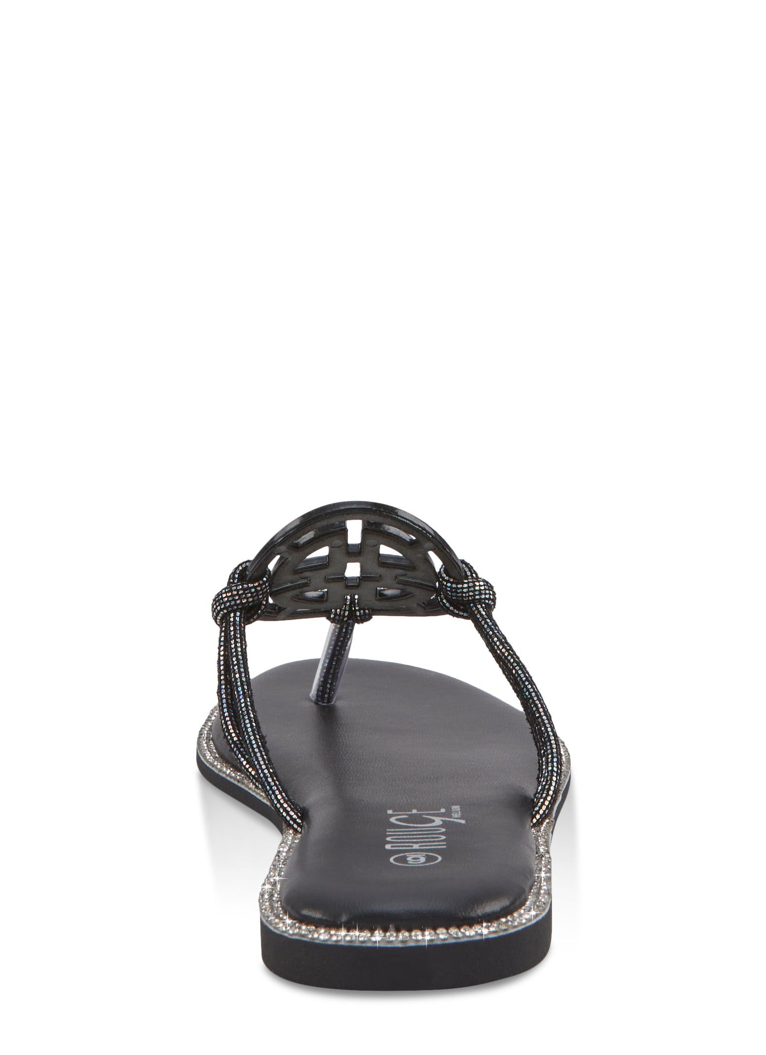 Rhinestone Trim Geo Pendant Thong Slide Sandals sold by Rainbow product image thumbnail 3