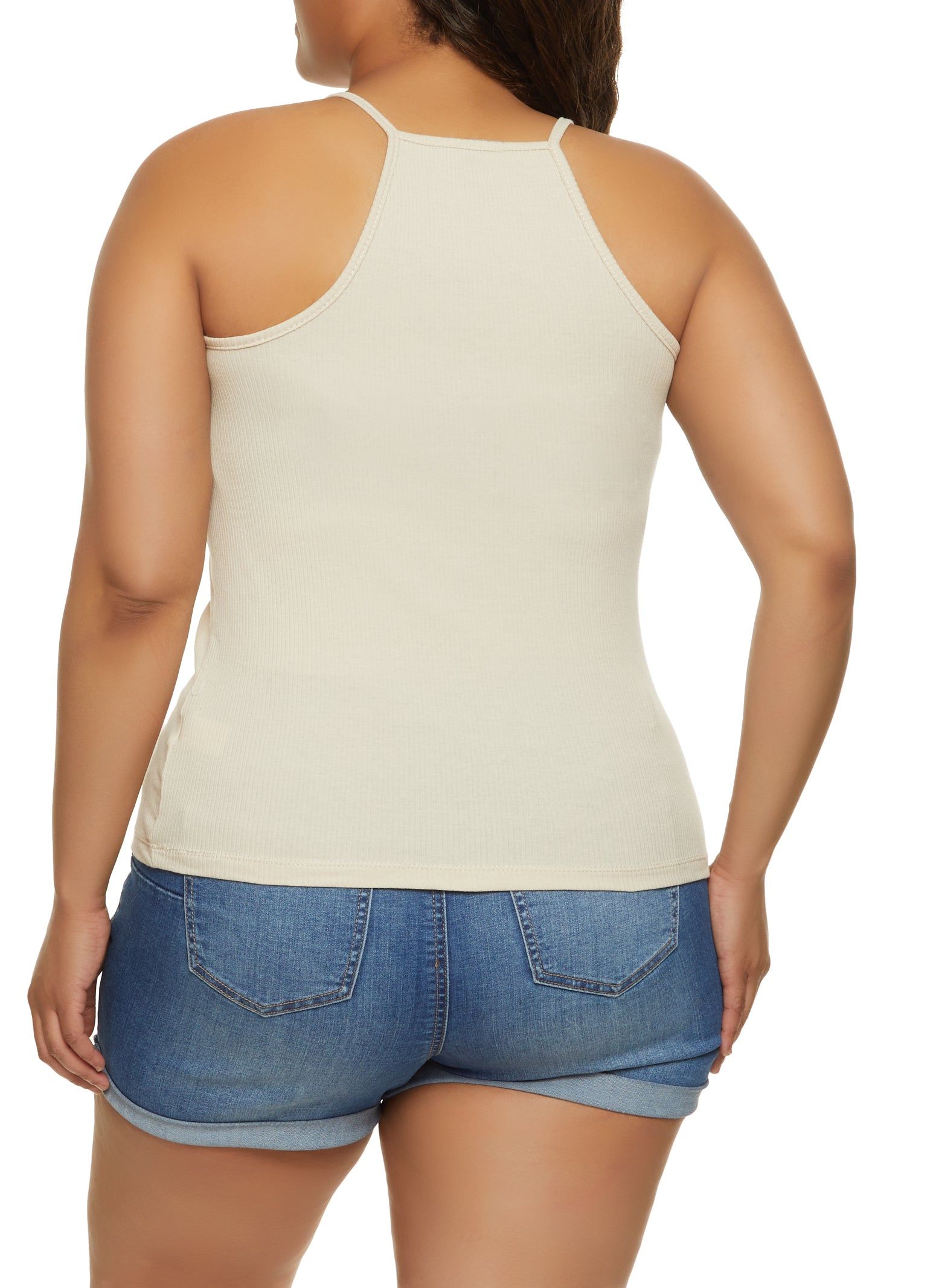 Plus Size Rib Knit Racerback Tank Top sold by Rainbow product image thumbnail 2