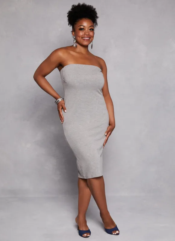 Plus Size Basic Midi Tube Dress sold by Rainbow