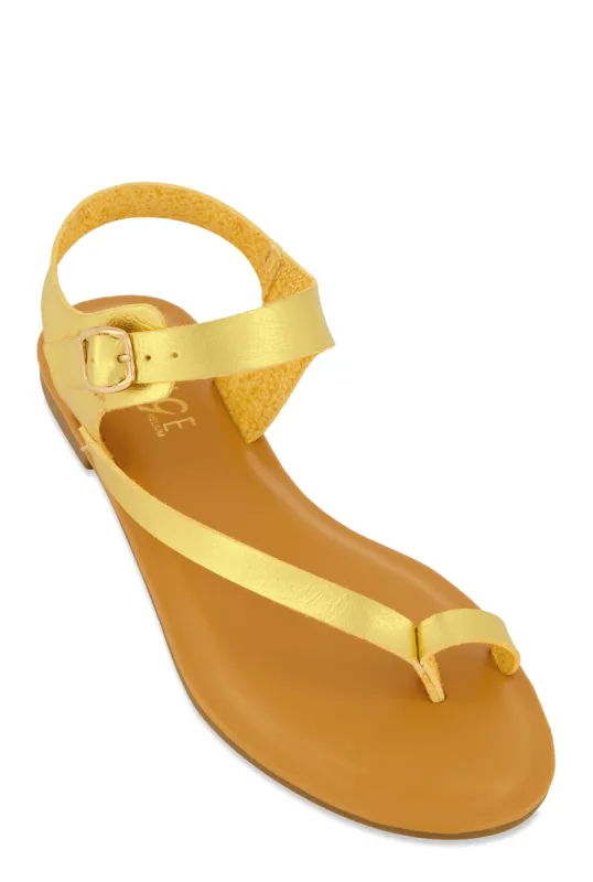 Toe Loop Asymmetrical Ankle Strap Sandals sold by Rainbow