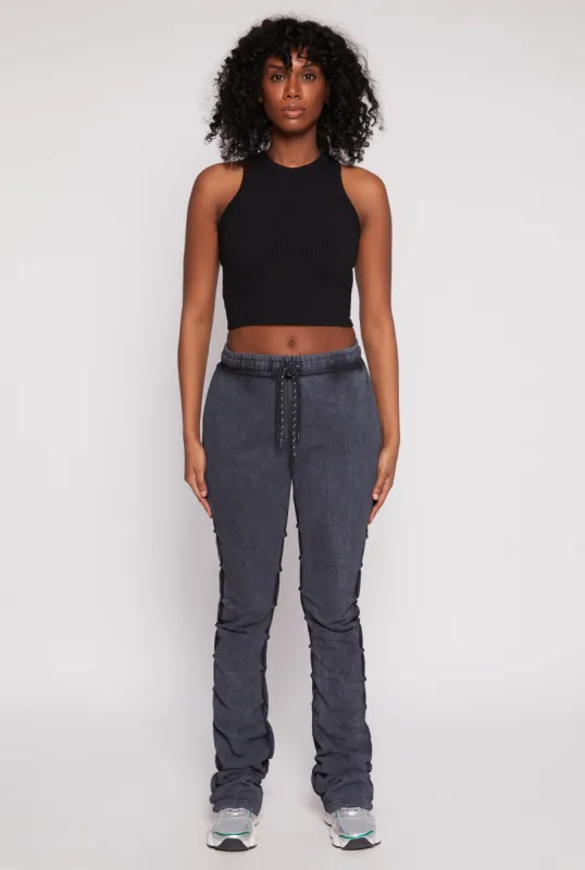 Acid Wash Stacked Sweatpants sold by Rainbow