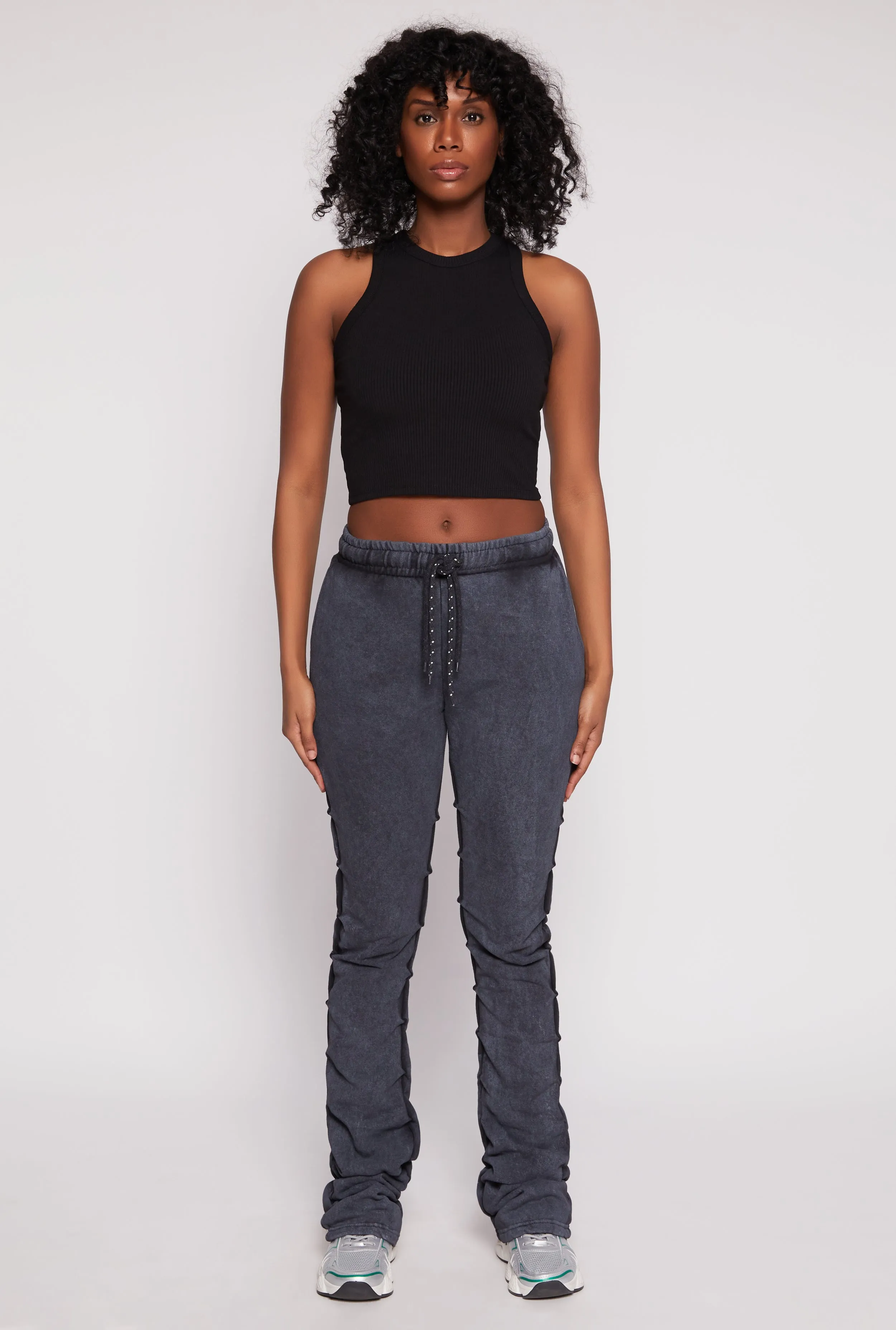 Acid Wash Stacked Sweatpants sold by Rainbow