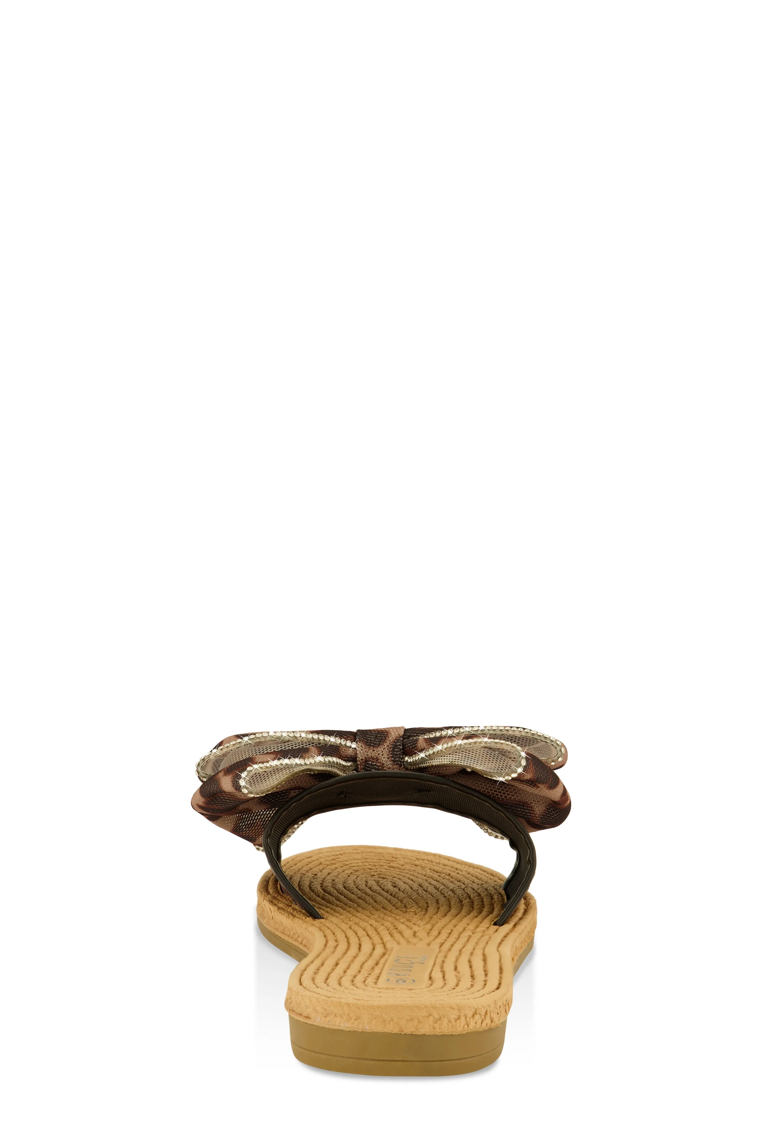 Rhinestone Trim Bow Slide Sandals sold by Rainbow product image thumbnail 3