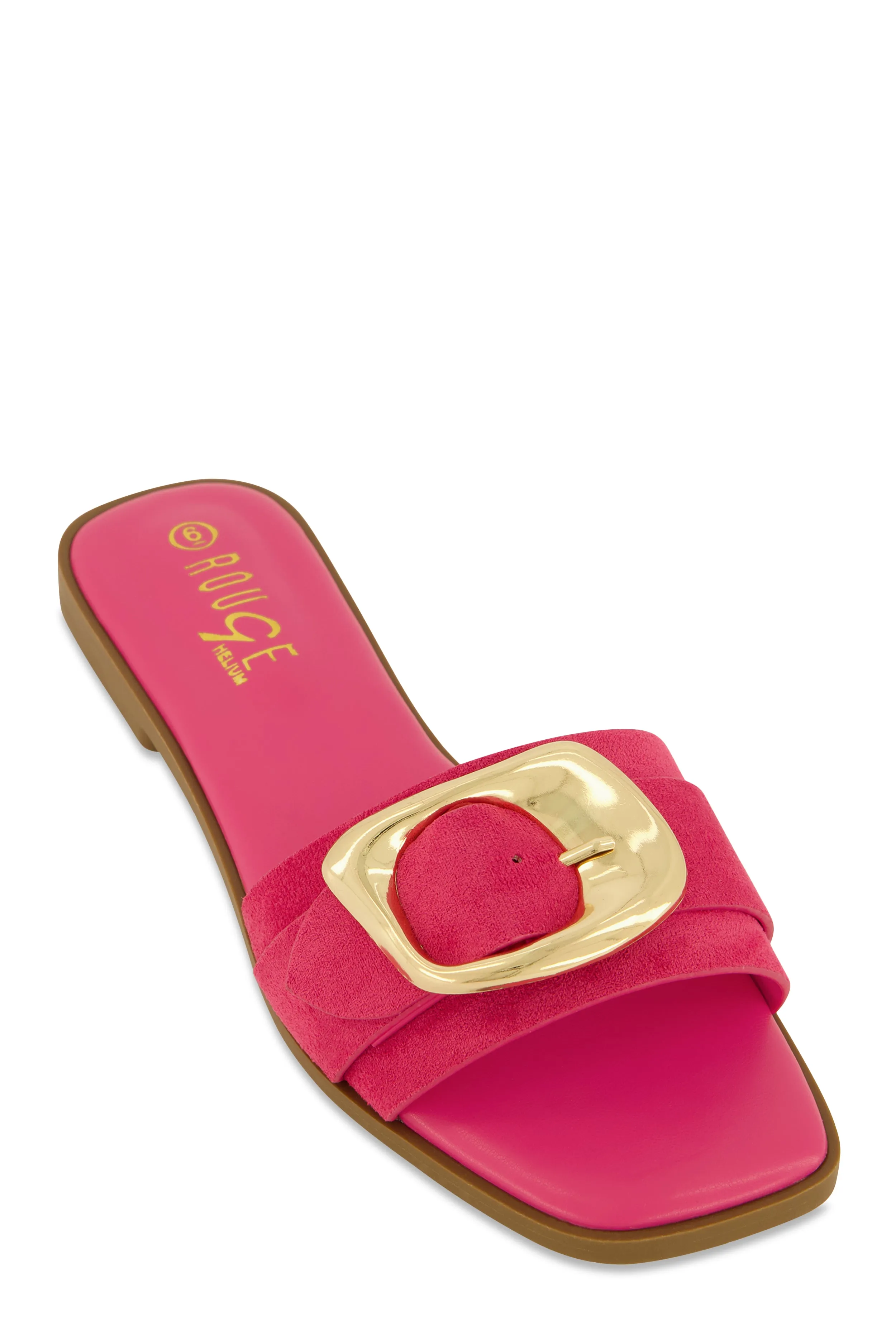Metallic Buckle Band Slide Sandals sold by Rainbow