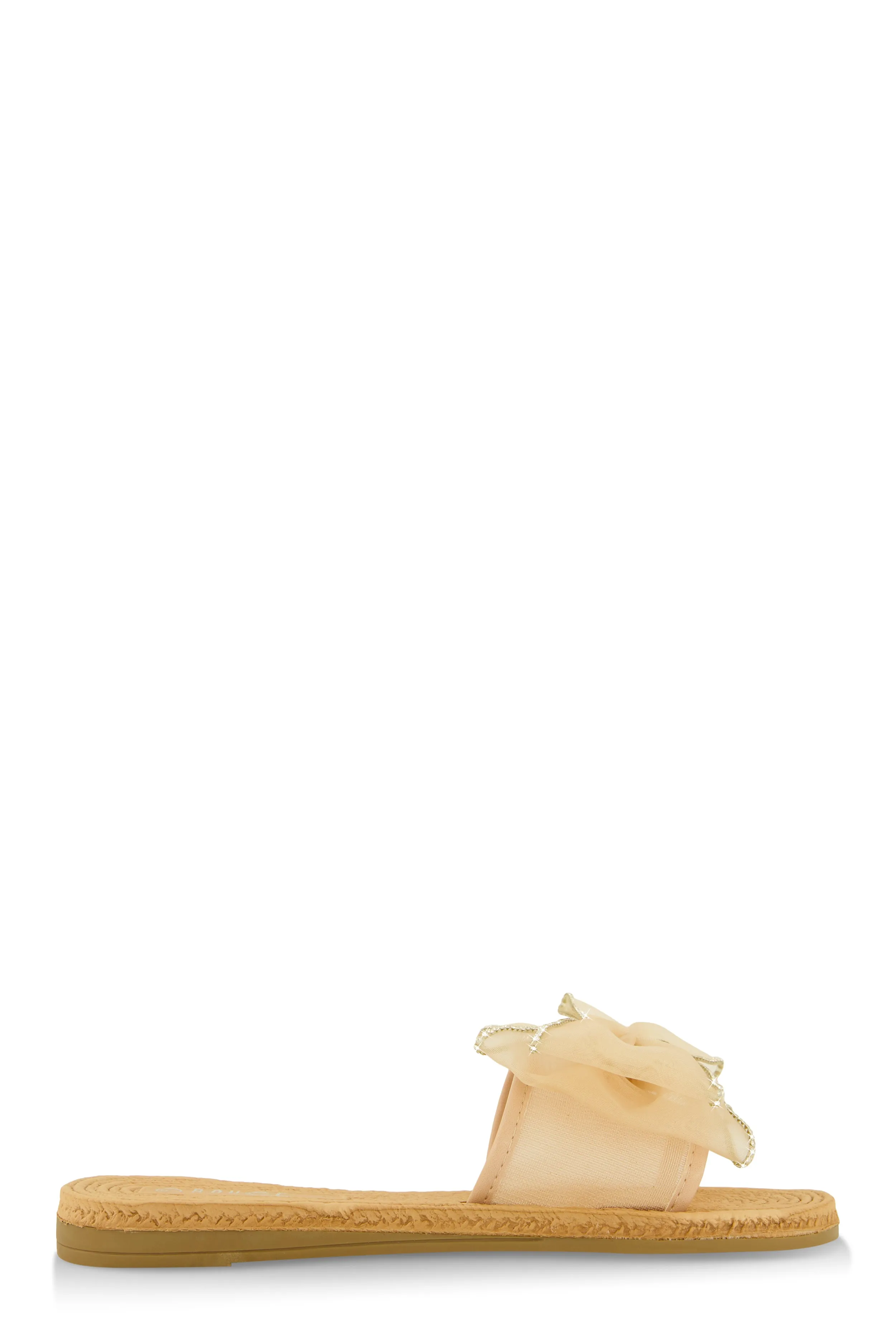 Rhinestone Trim Bow Slide Sandals sold by Rainbow product image thumbnail 2