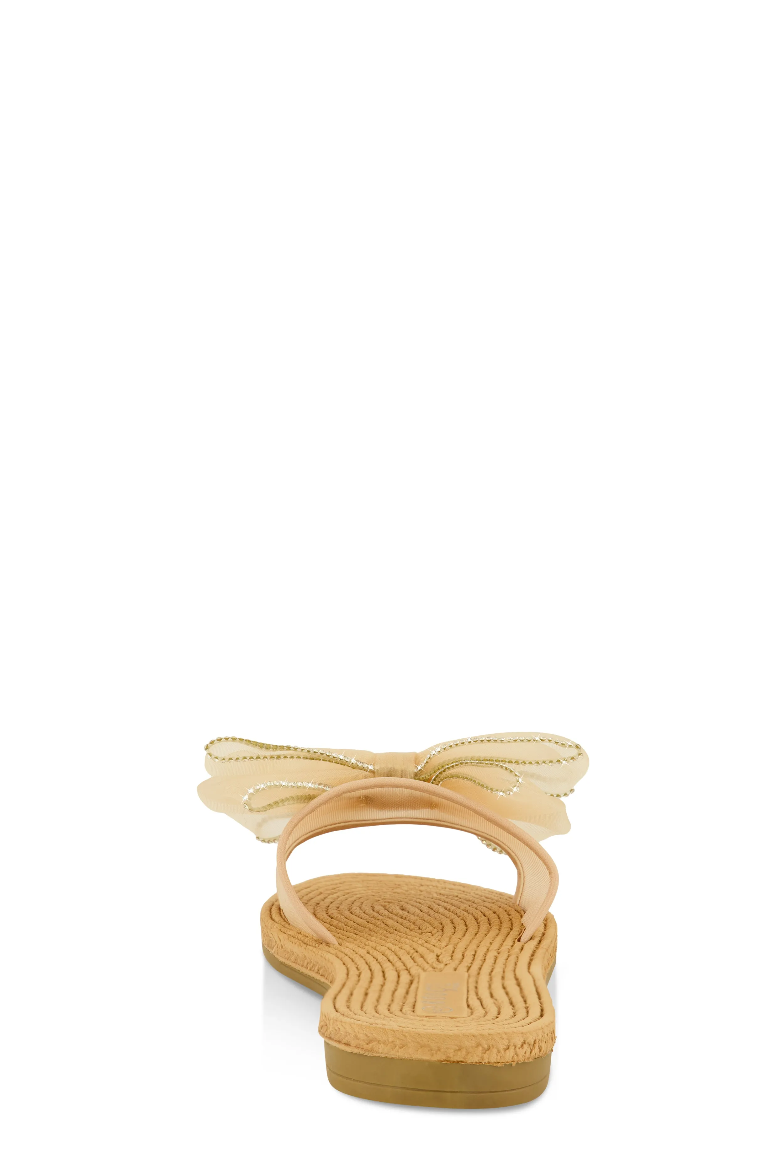 Rhinestone Trim Bow Slide Sandals sold by Rainbow product image thumbnail 3