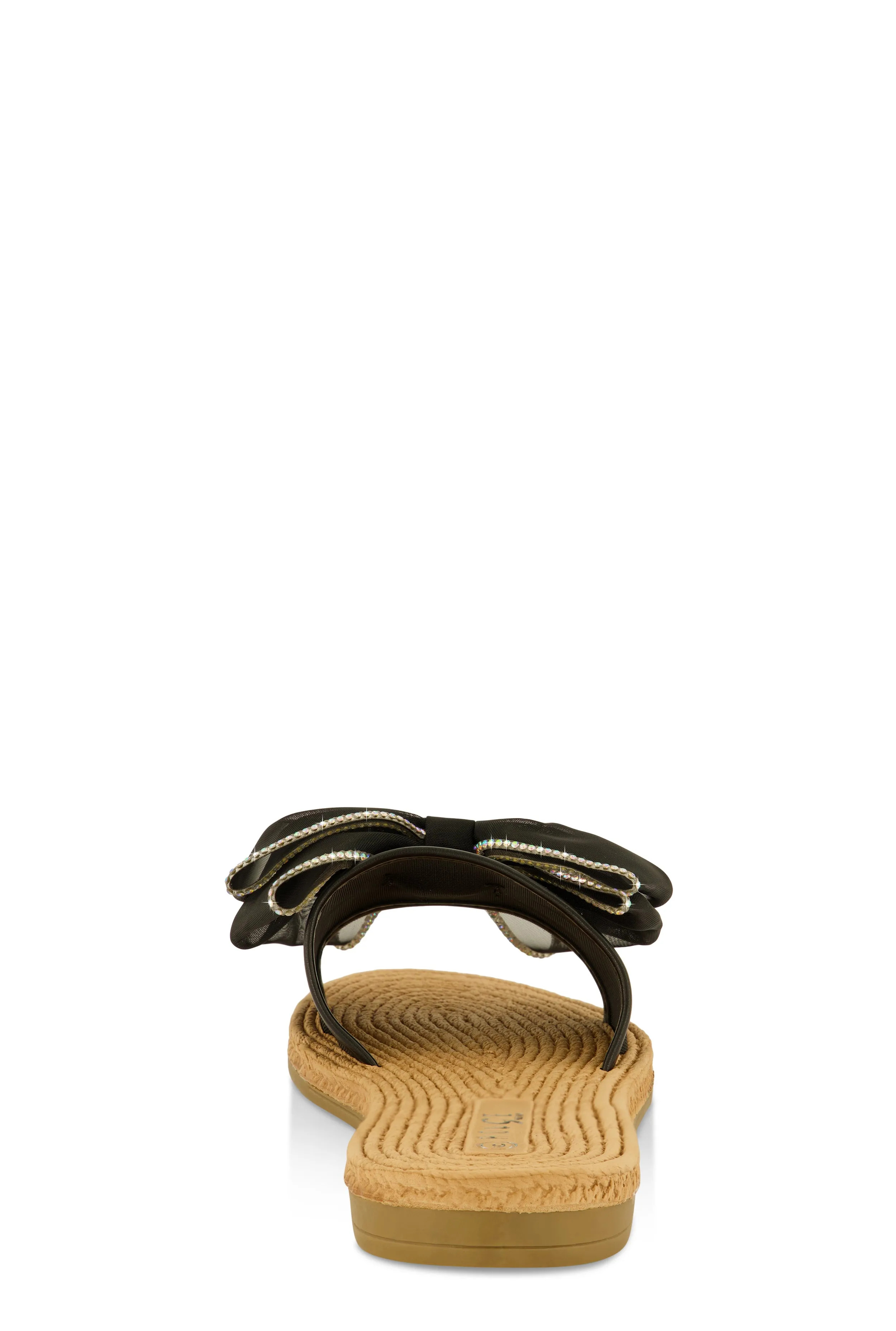 Rhinestone Trim Bow Slide Sandals sold by Rainbow product image thumbnail 3