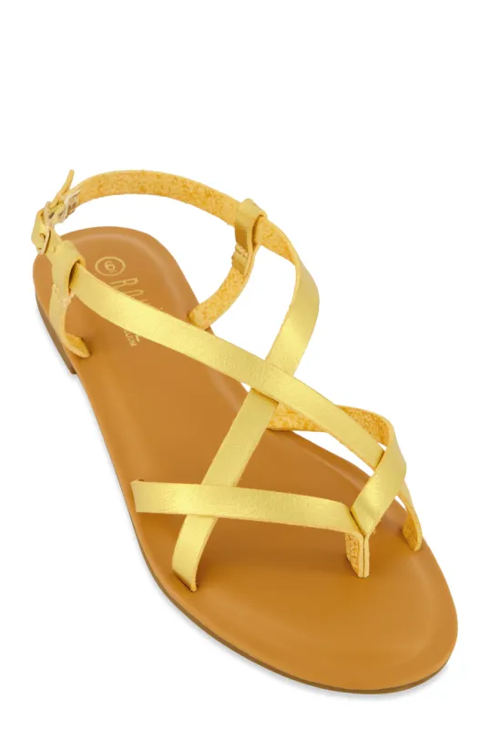 Criss Cross Strappy Thong Sandals sold by Rainbow