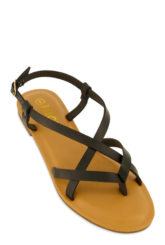 Criss Cross Strappy Thong Sandals sold by Rainbow