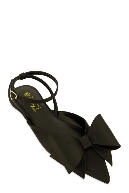 Bow Pointed Toe Ankle Strap Flats sold by Rainbow