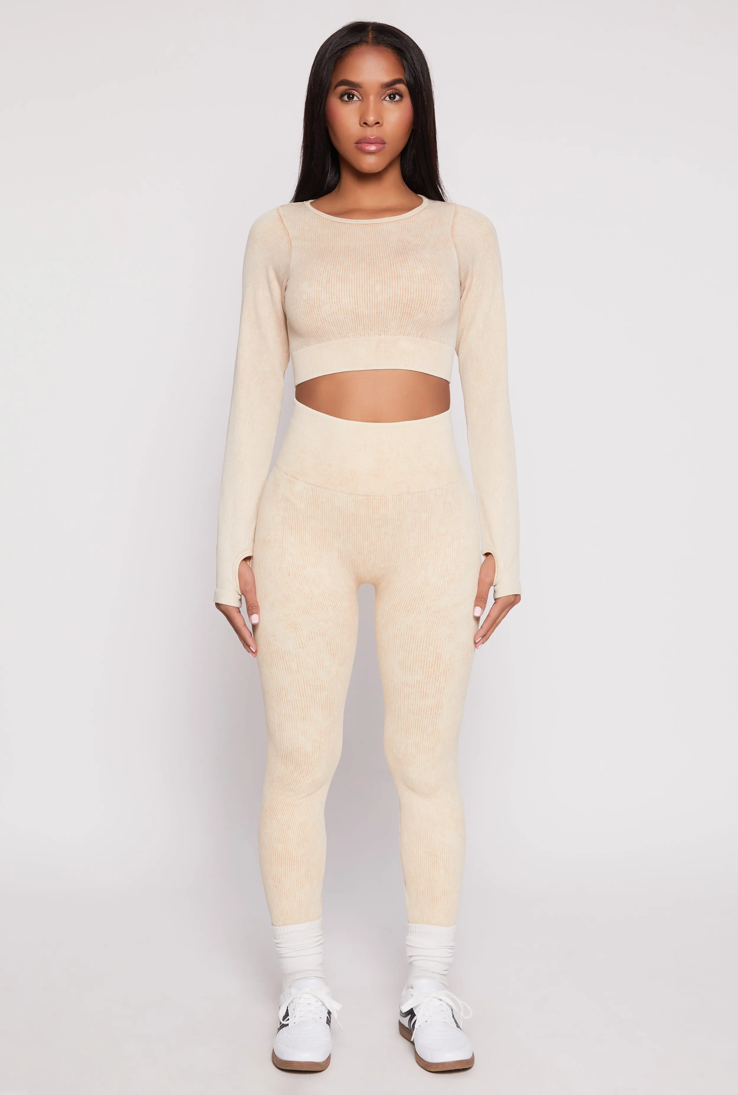 Daisy Ribbed Knit Active Leggings sold by Rainbow