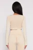 Daisy Ribbed Knit Long Sleeve Crop Top sold by Rainbow