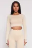 Daisy Ribbed Knit Long Sleeve Crop Top sold by Rainbow