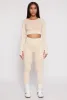 Daisy Ribbed Knit Long Sleeve Crop Top sold by Rainbow