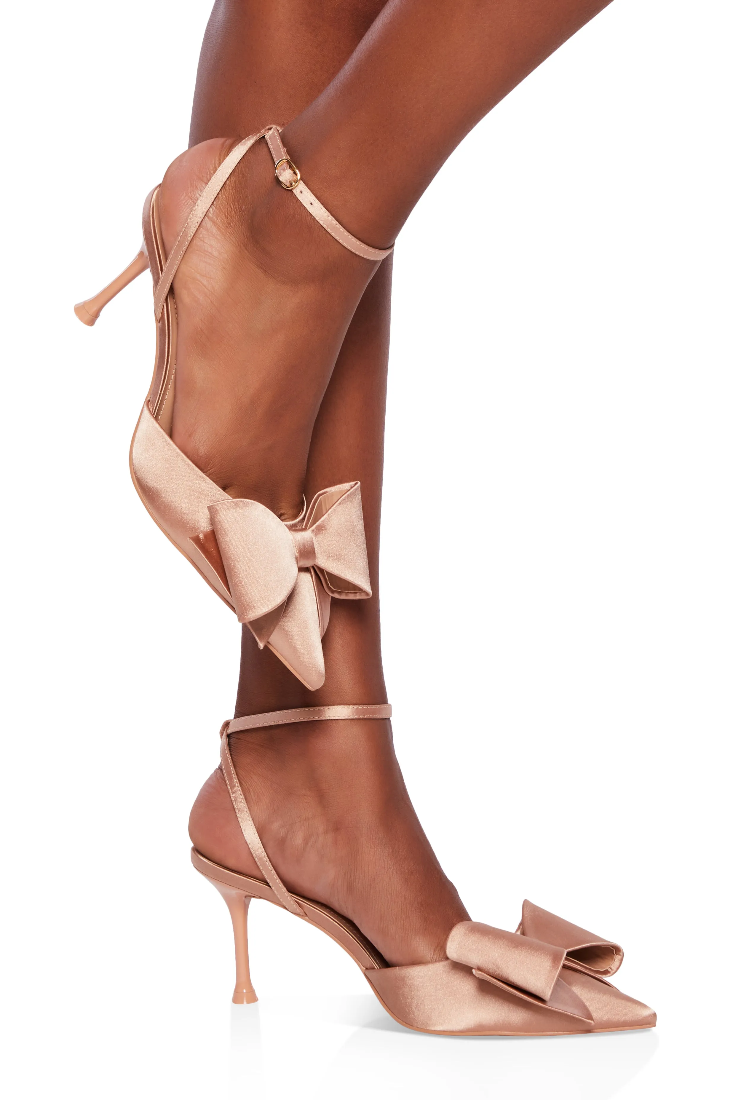 Bow Ankle Strap Pointed Toe Pumps sold by Rainbow