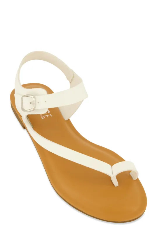 Toe Loop Asymmetrical Ankle Strap Sandals sold by Rainbow