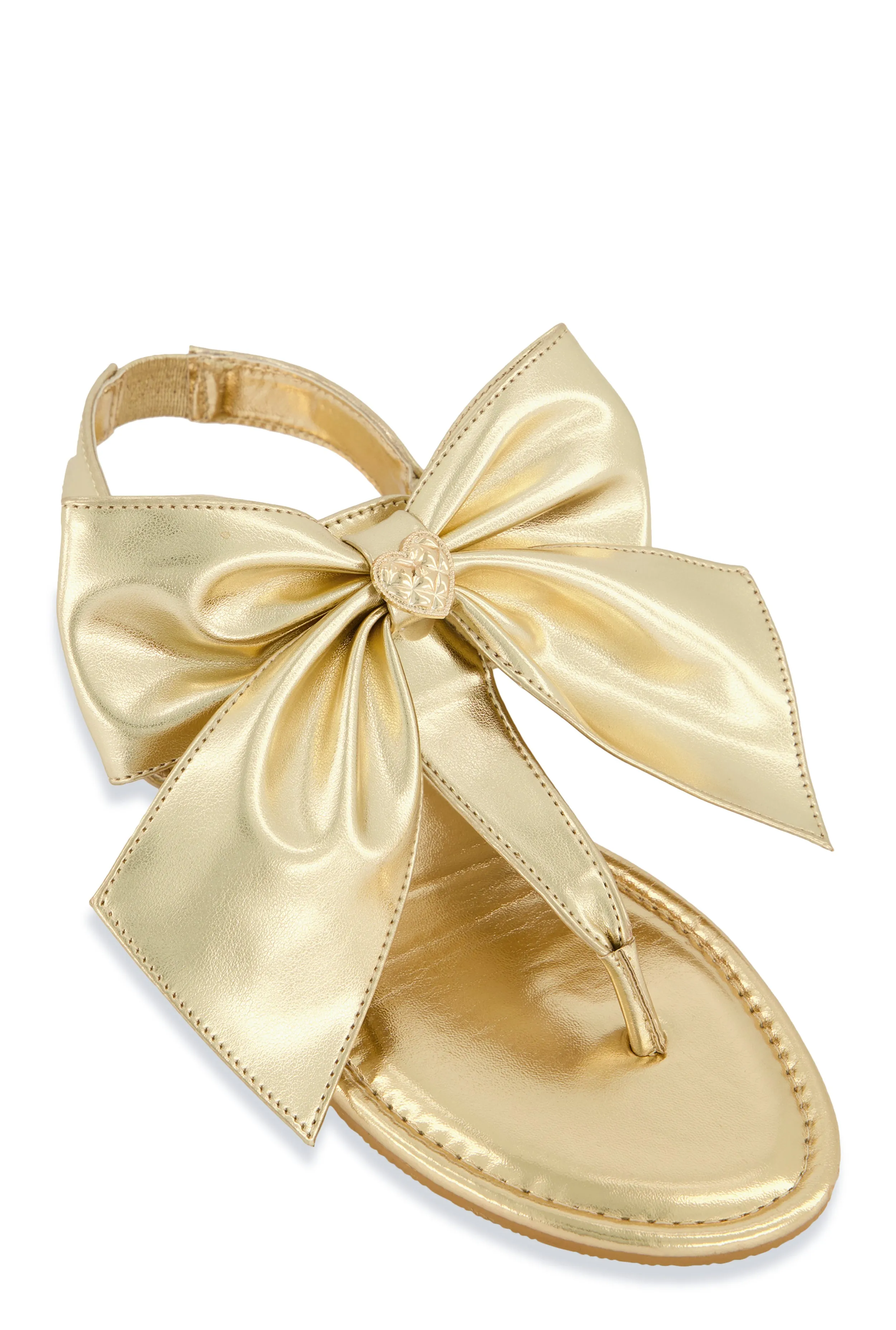 Heart Charm Bow Corded Thong Sandals sold by Rainbow