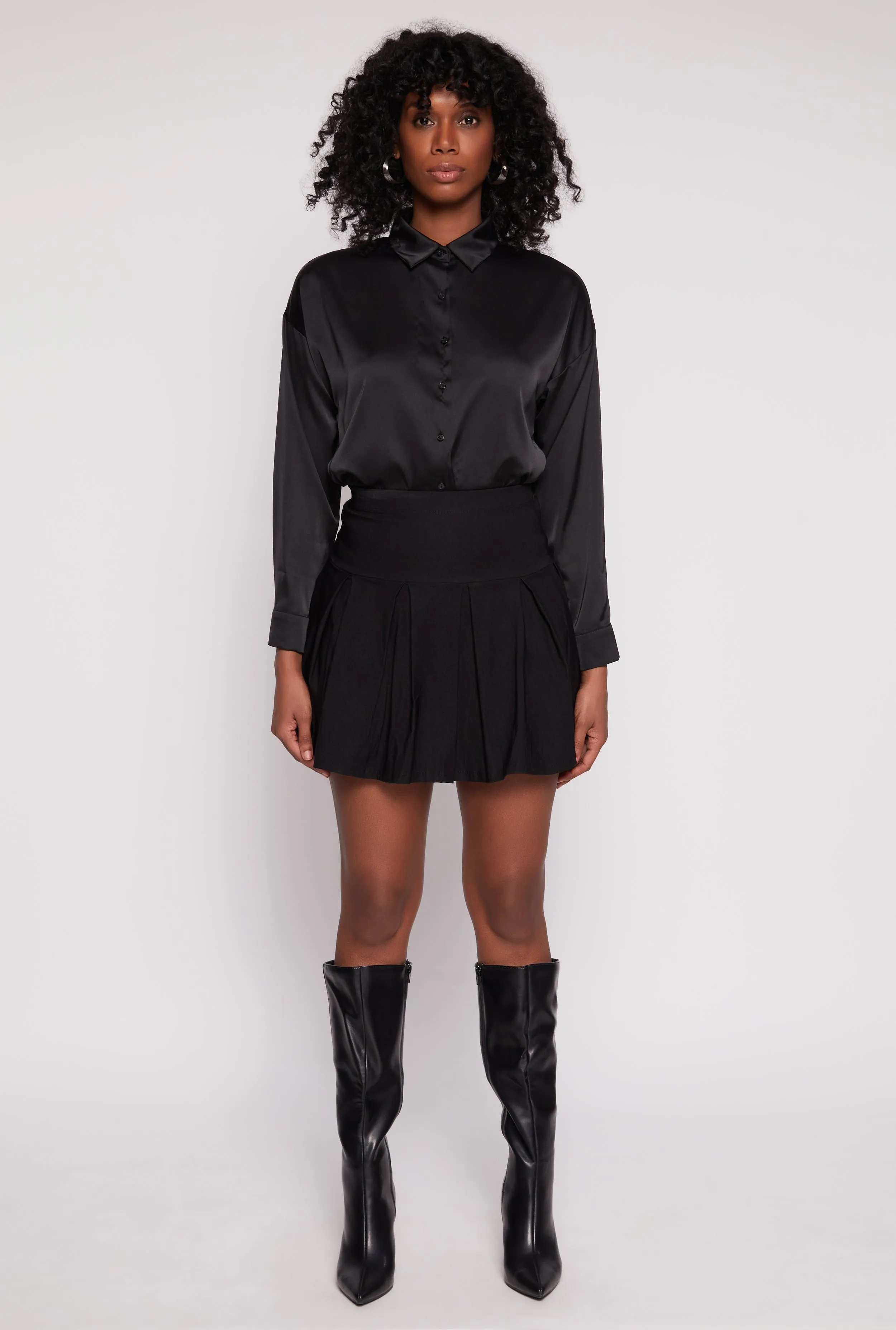 High Waisted Pleated Mini Skirt sold by Rainbow