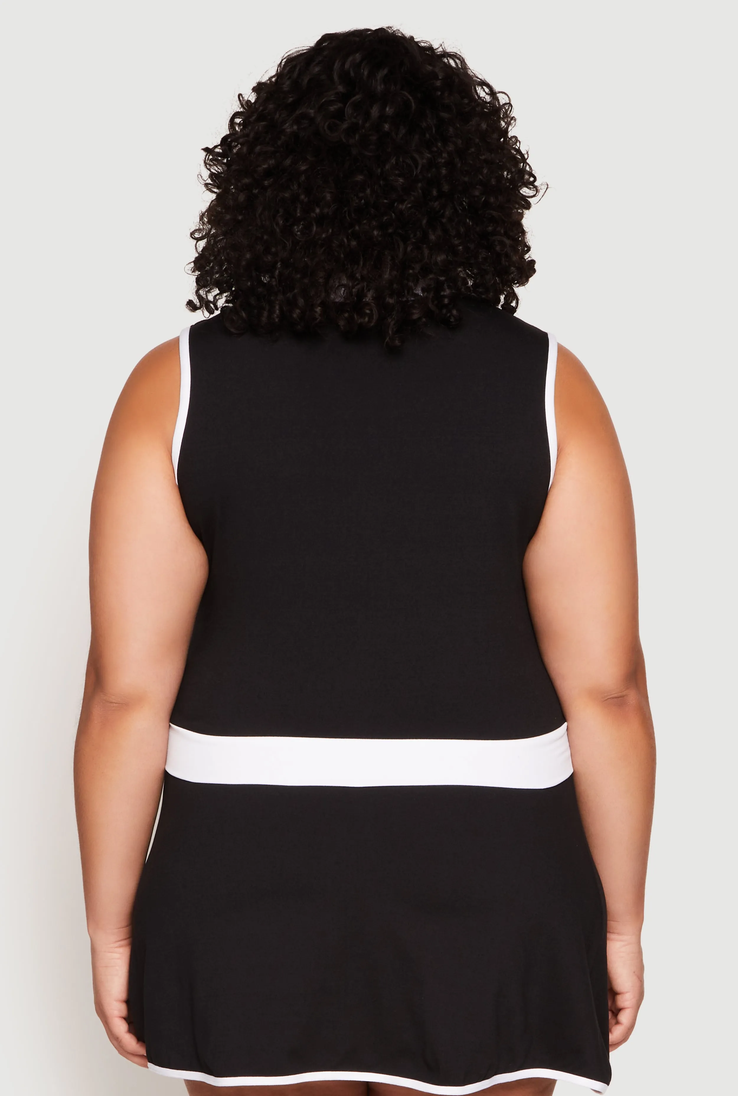 Plus Size Contrast Trim Johnny Collar Sleeveless Top sold by Rainbow product image thumbnail 5