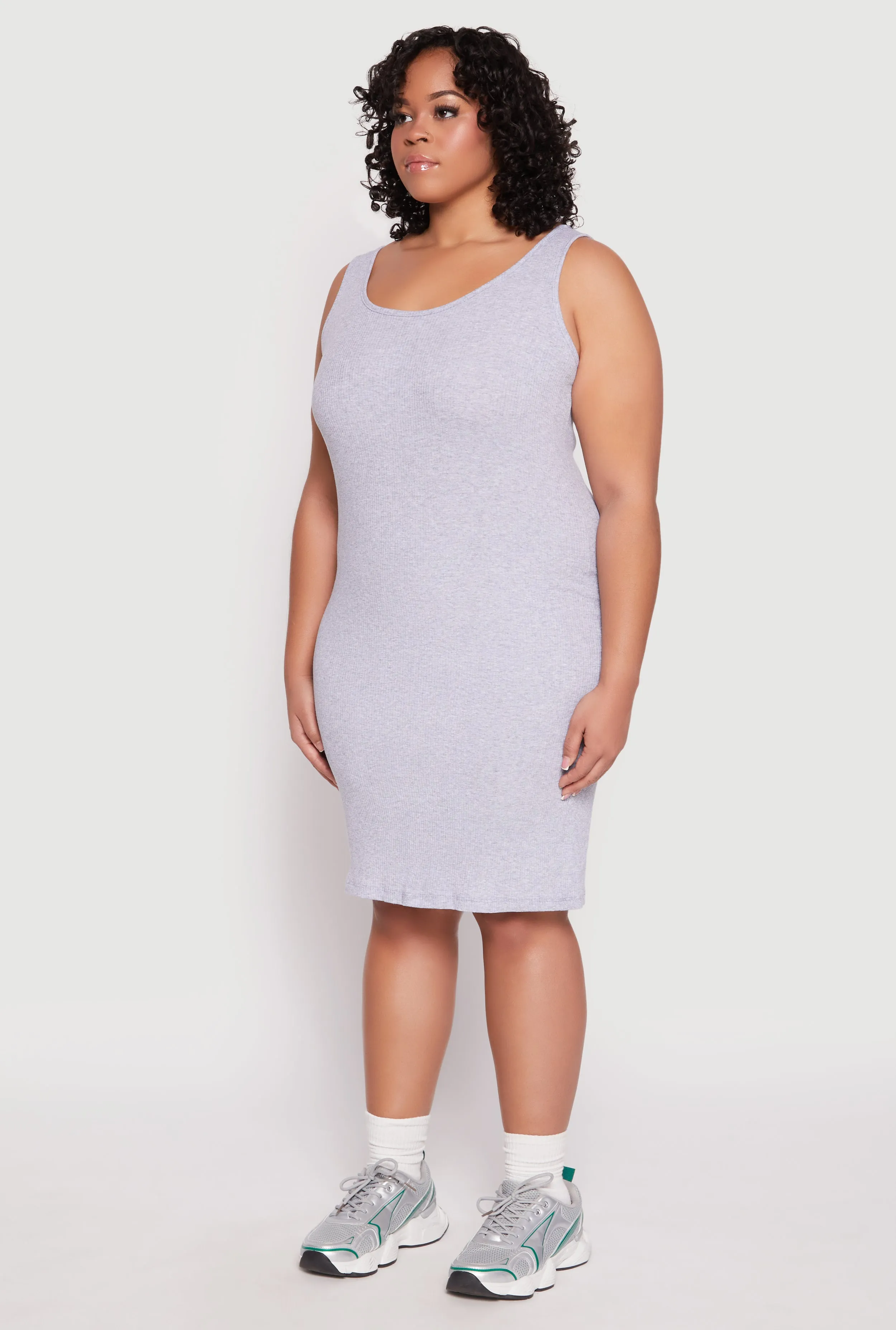 Plus Size Rib Knit Scoop Neck Tank Dress sold by Rainbow product image thumbnail 2