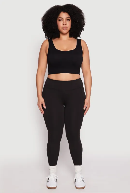 Plus Size High Waist Side Pocket Leggings sold by Rainbow
