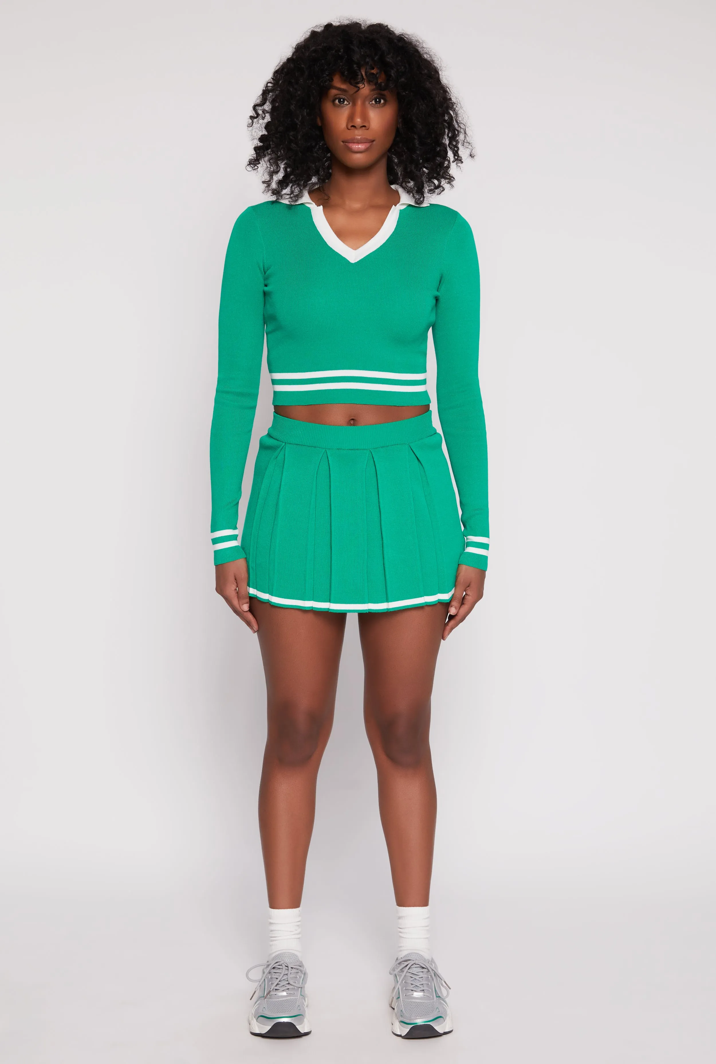 Daisy Varsity Stripe Detail Crop Top sold by Rainbow product image thumbnail 2