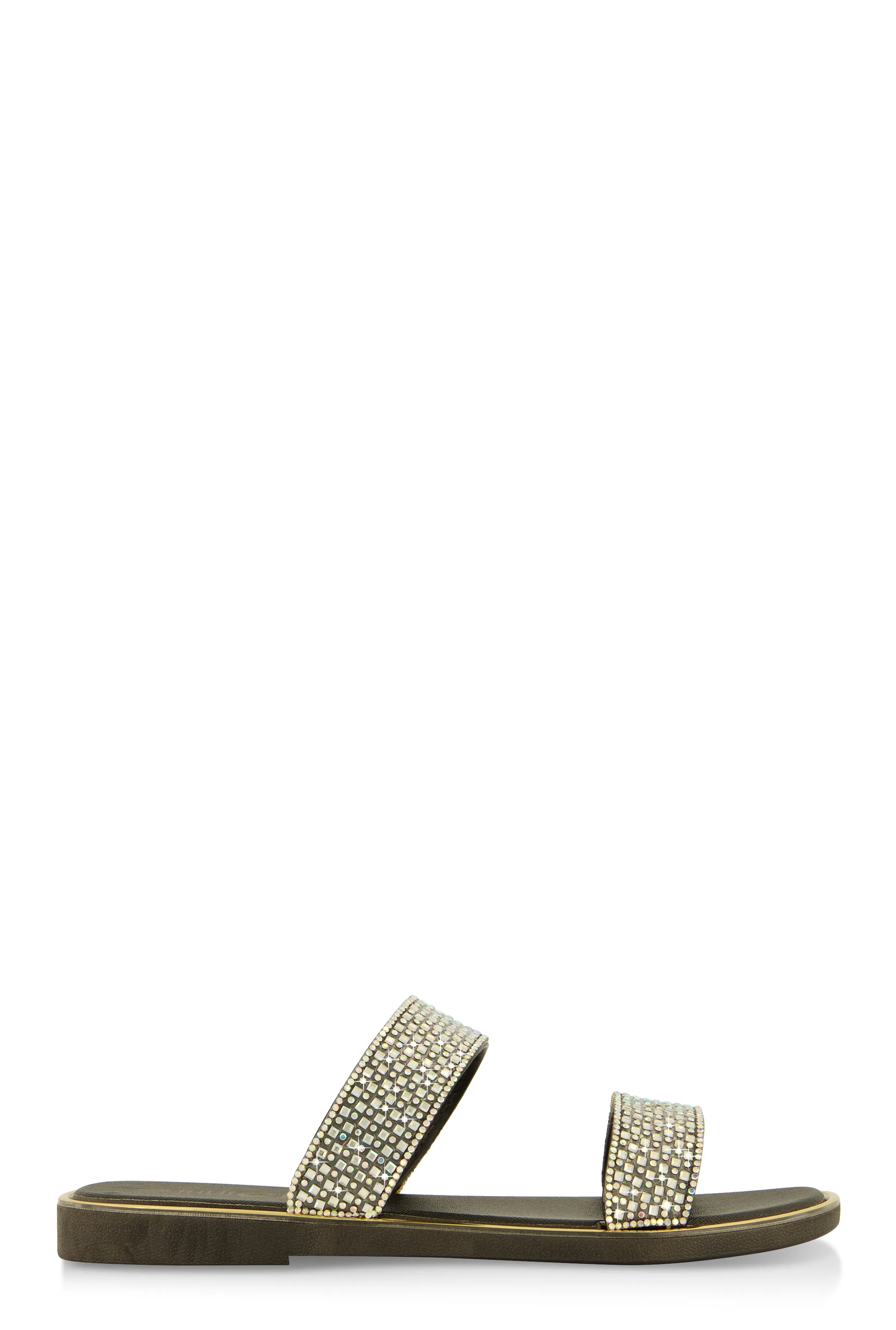 Double Band Rhinestone Slide Sandals sold by Rainbow product image thumbnail 2