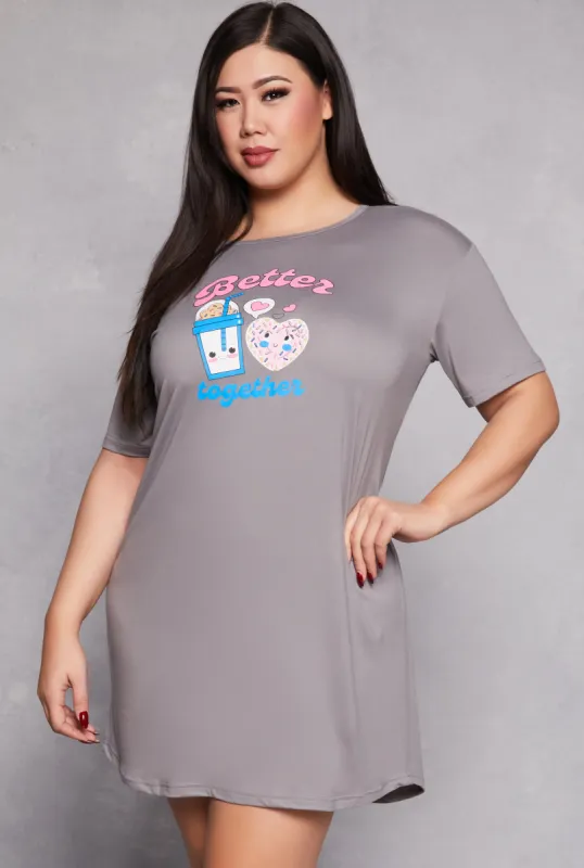 Plus Size Better Together Graphic Sleepshirt sold by Rainbow