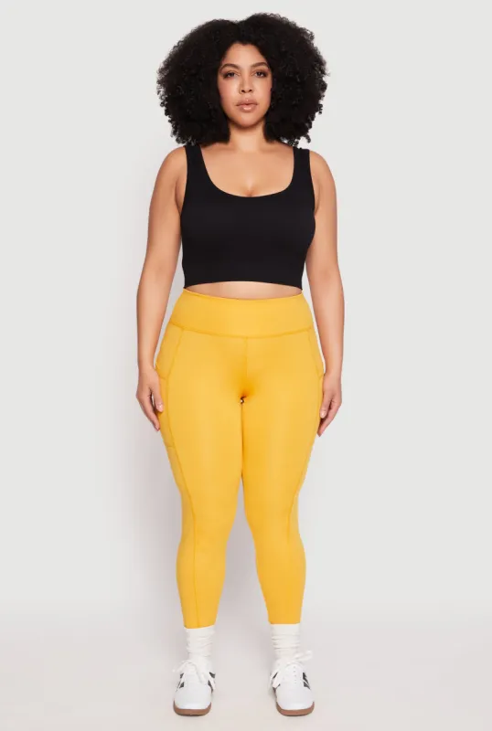 Plus Size High Waist Side Pocket Leggings sold by Rainbow