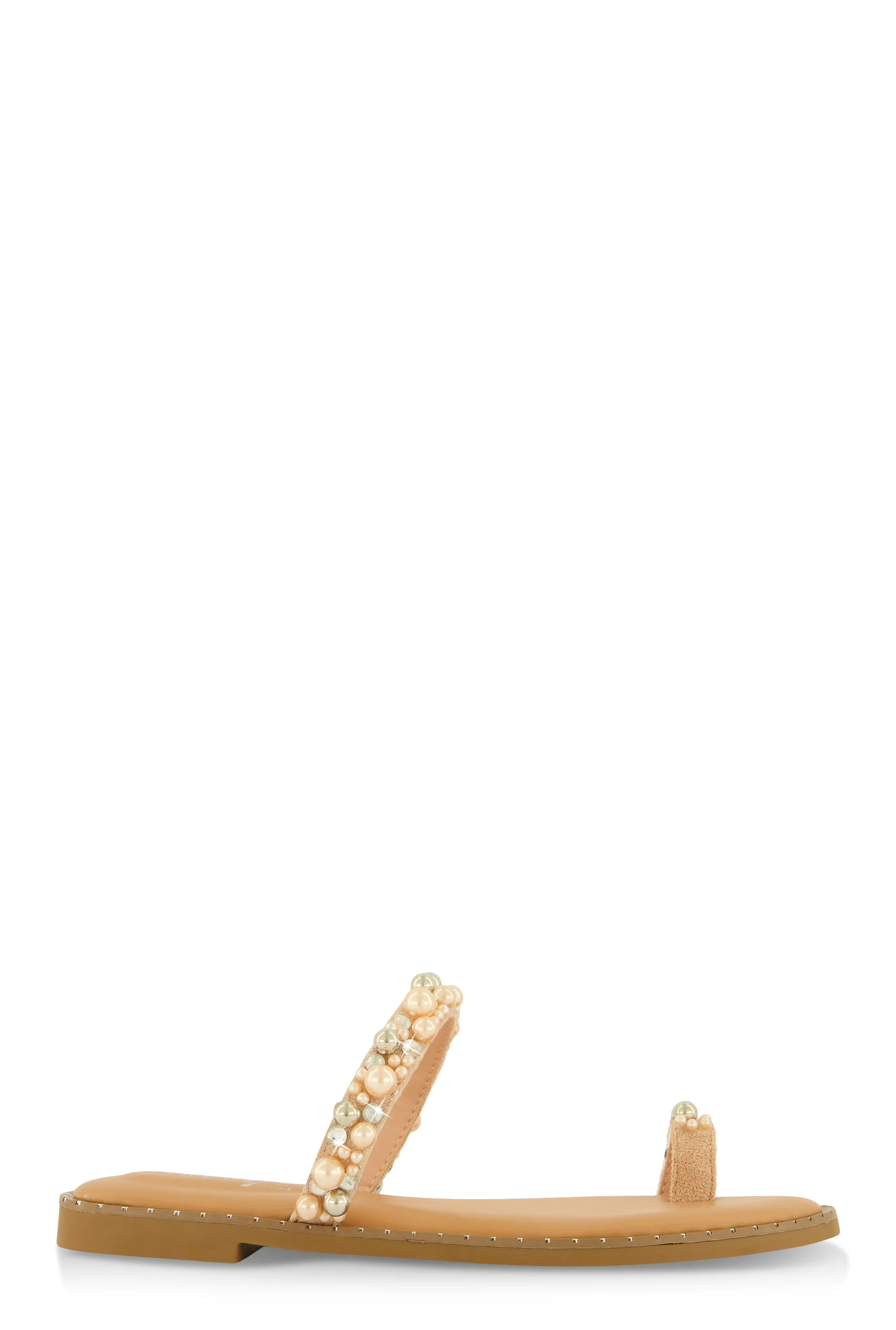 Faux Pearl Rhinestone Toe Loop Slide Sandals sold by Rainbow product image thumbnail 2