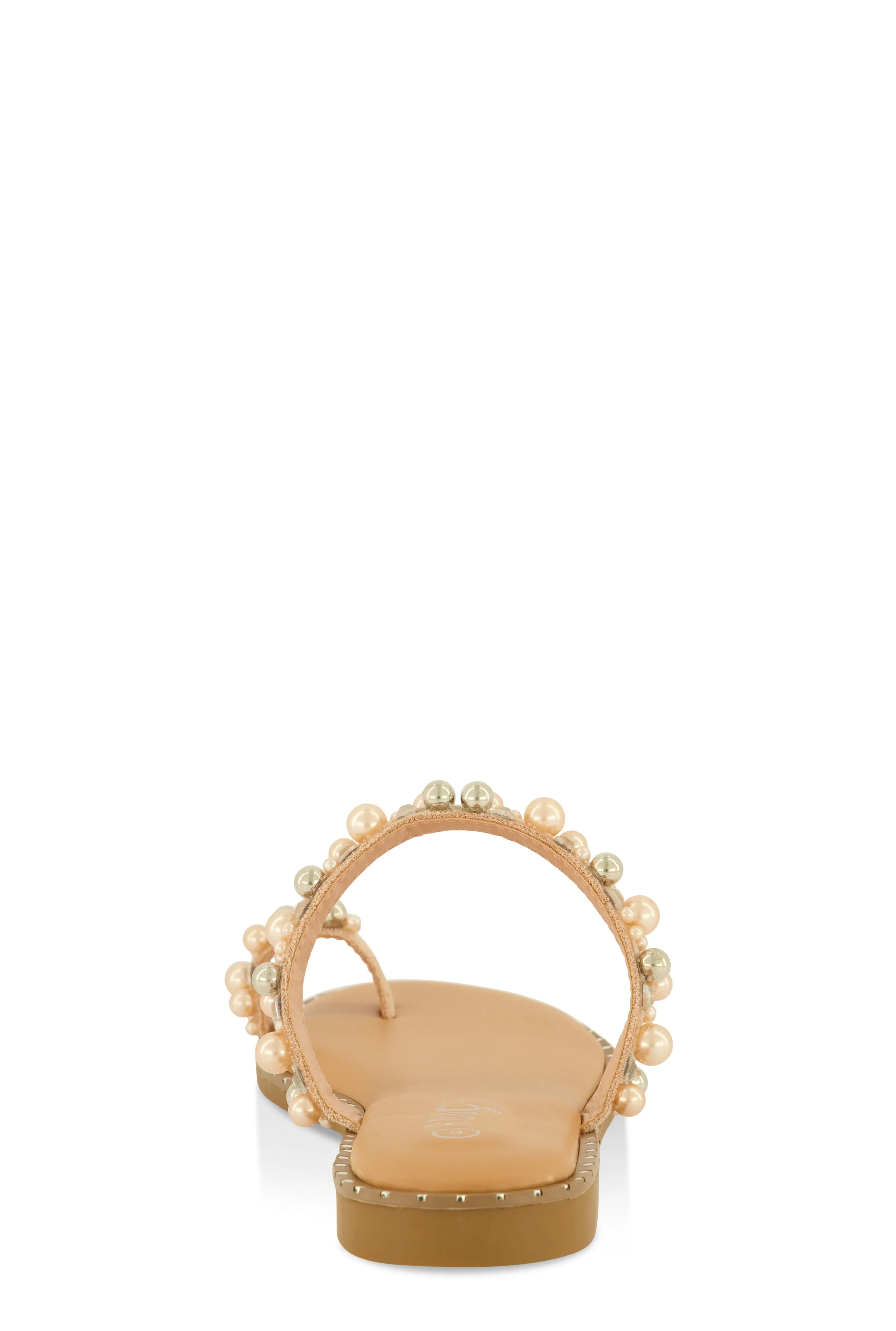 Faux Pearl Rhinestone Toe Loop Slide Sandals sold by Rainbow product image thumbnail 3