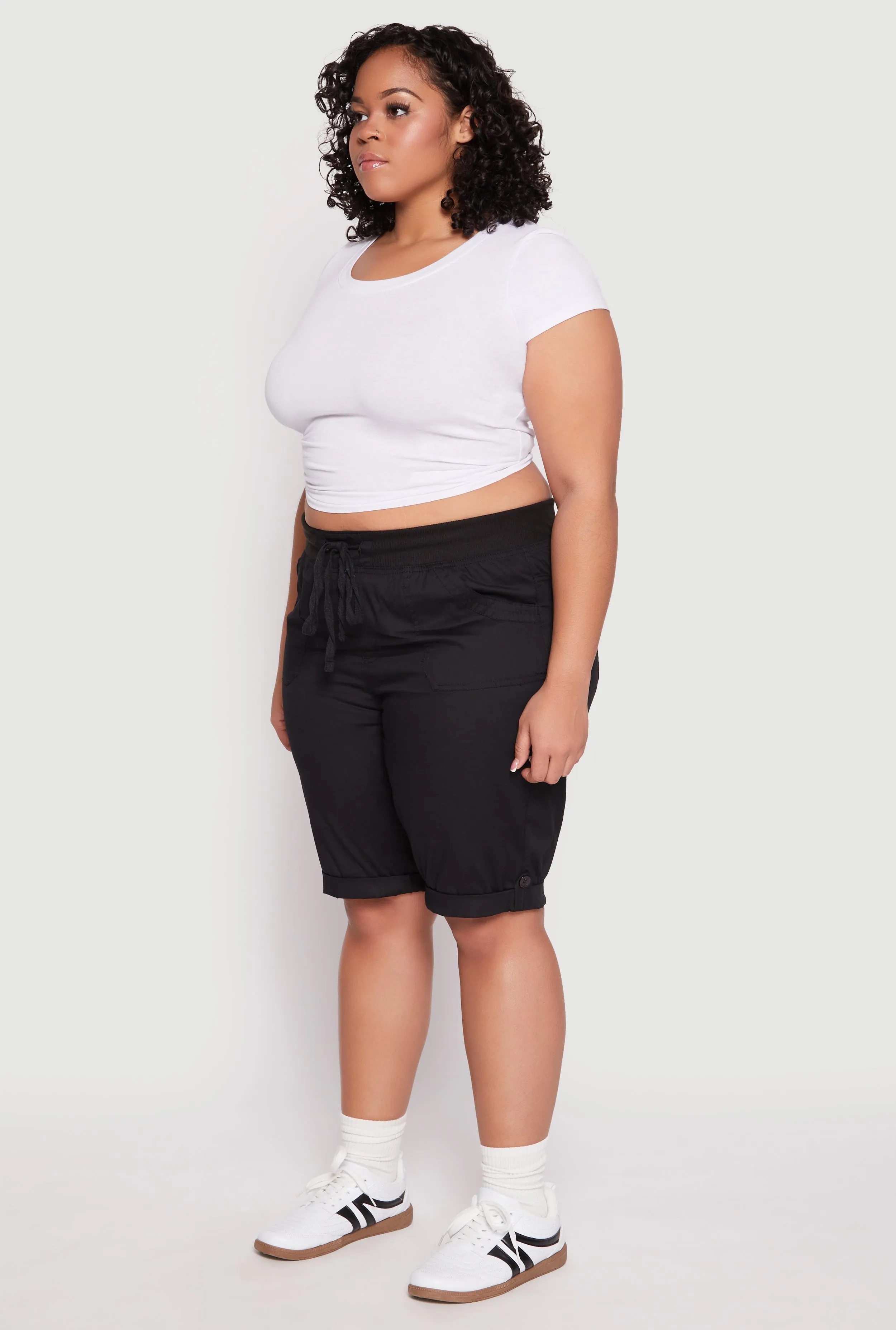 Plus Size Tabbed Cuff Bermuda Shorts sold by Rainbow product image thumbnail 2