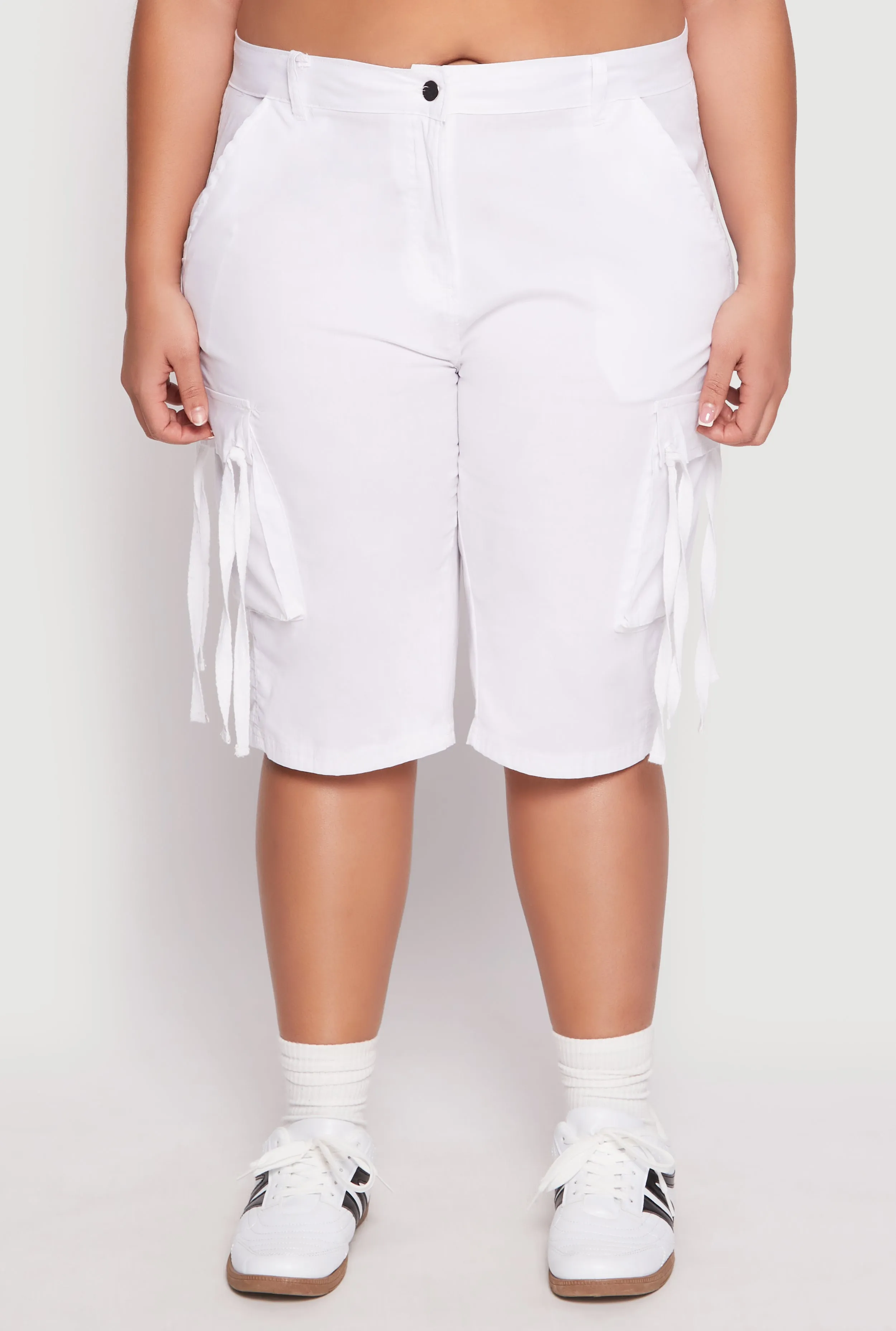 Plus Size Tie Cargo Pocket Bermuda Shorts sold by Rainbow product image thumbnail 3
