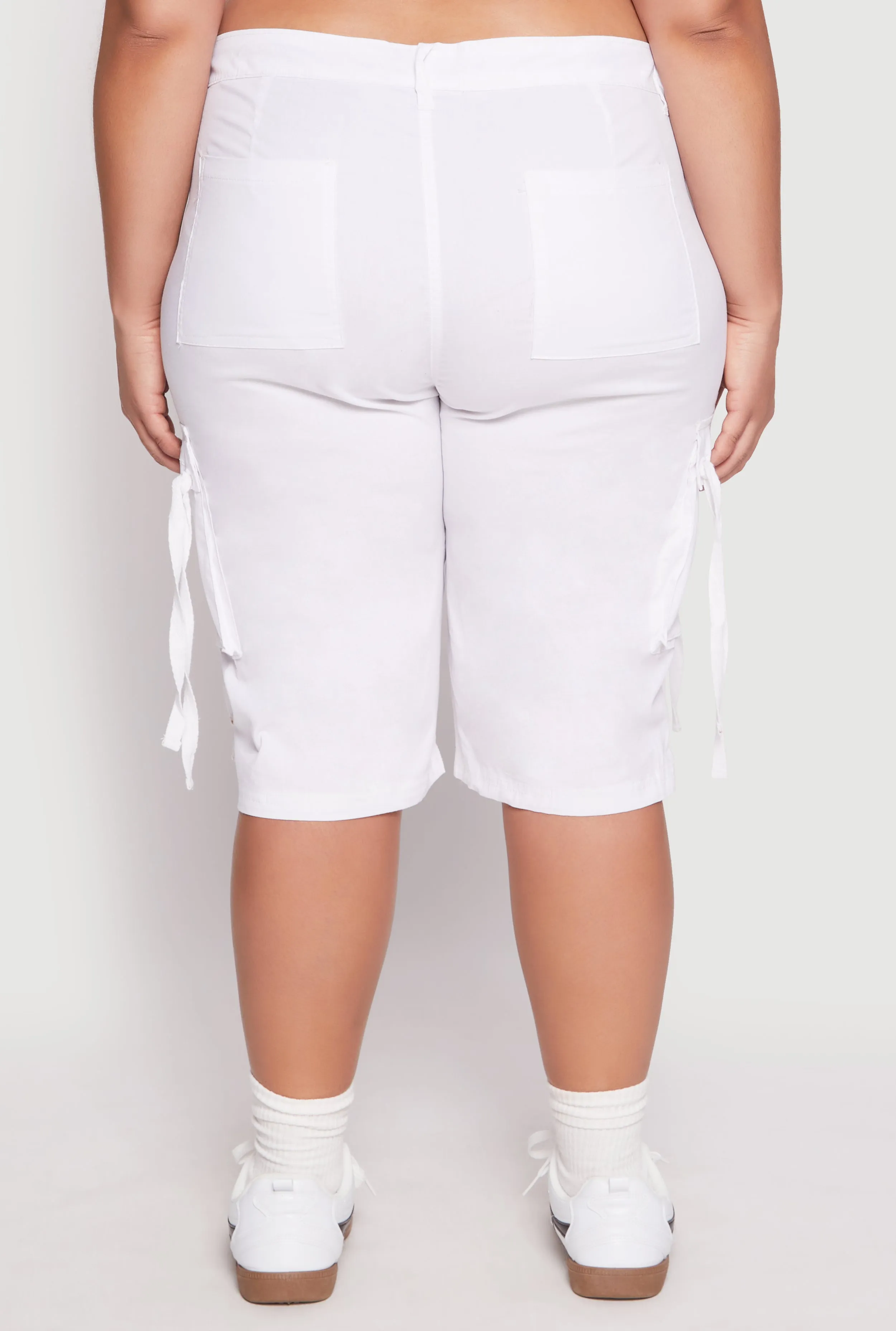 Plus Size Tie Cargo Pocket Bermuda Shorts sold by Rainbow product image thumbnail 5
