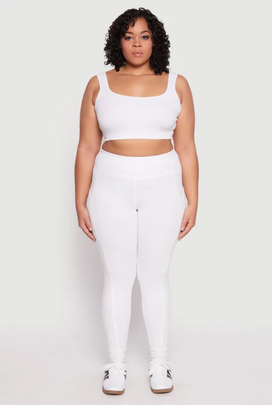 Plus Size High Waist Side Pocket Leggings sold by Rainbow